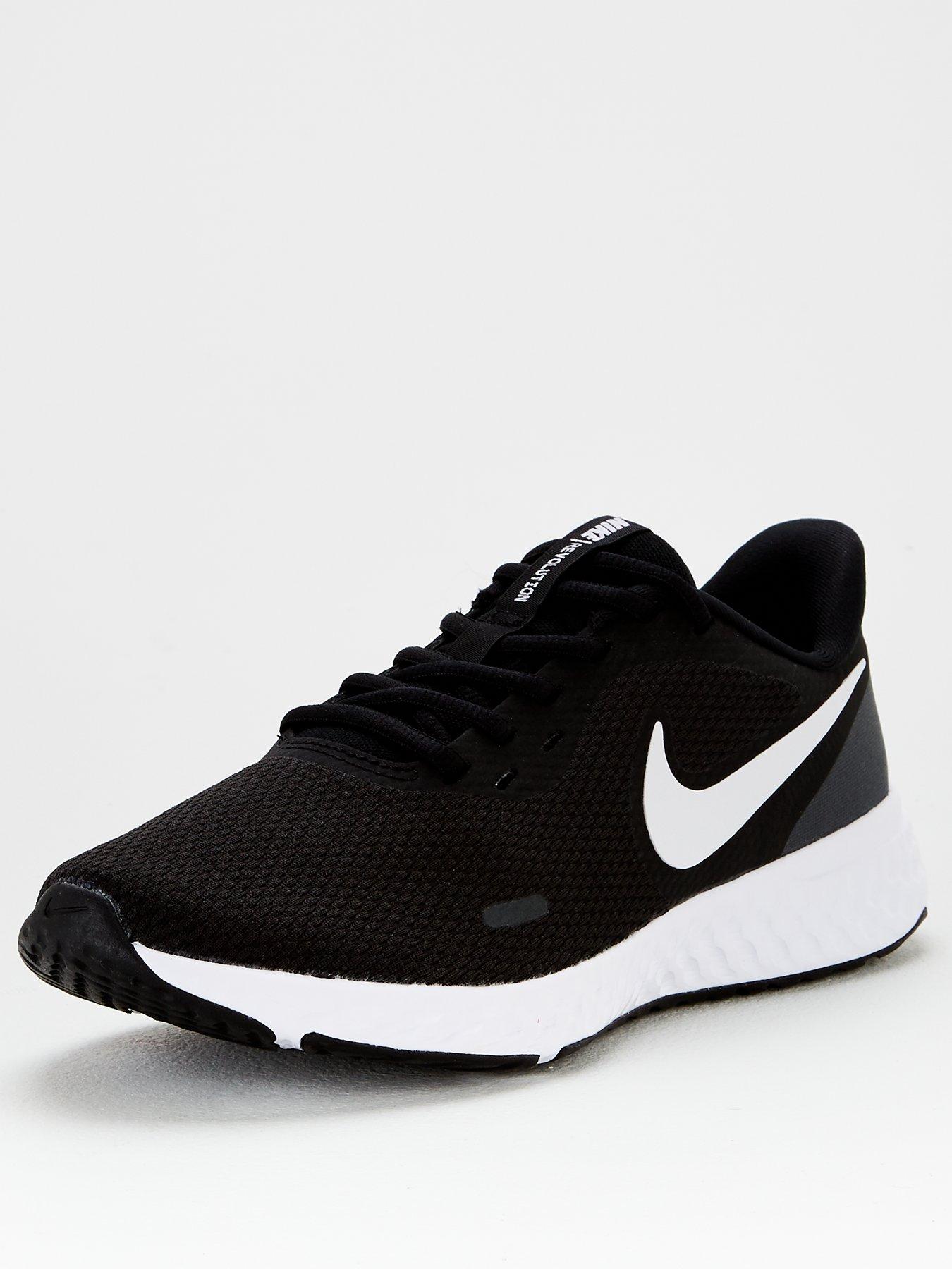 nike revolution black white