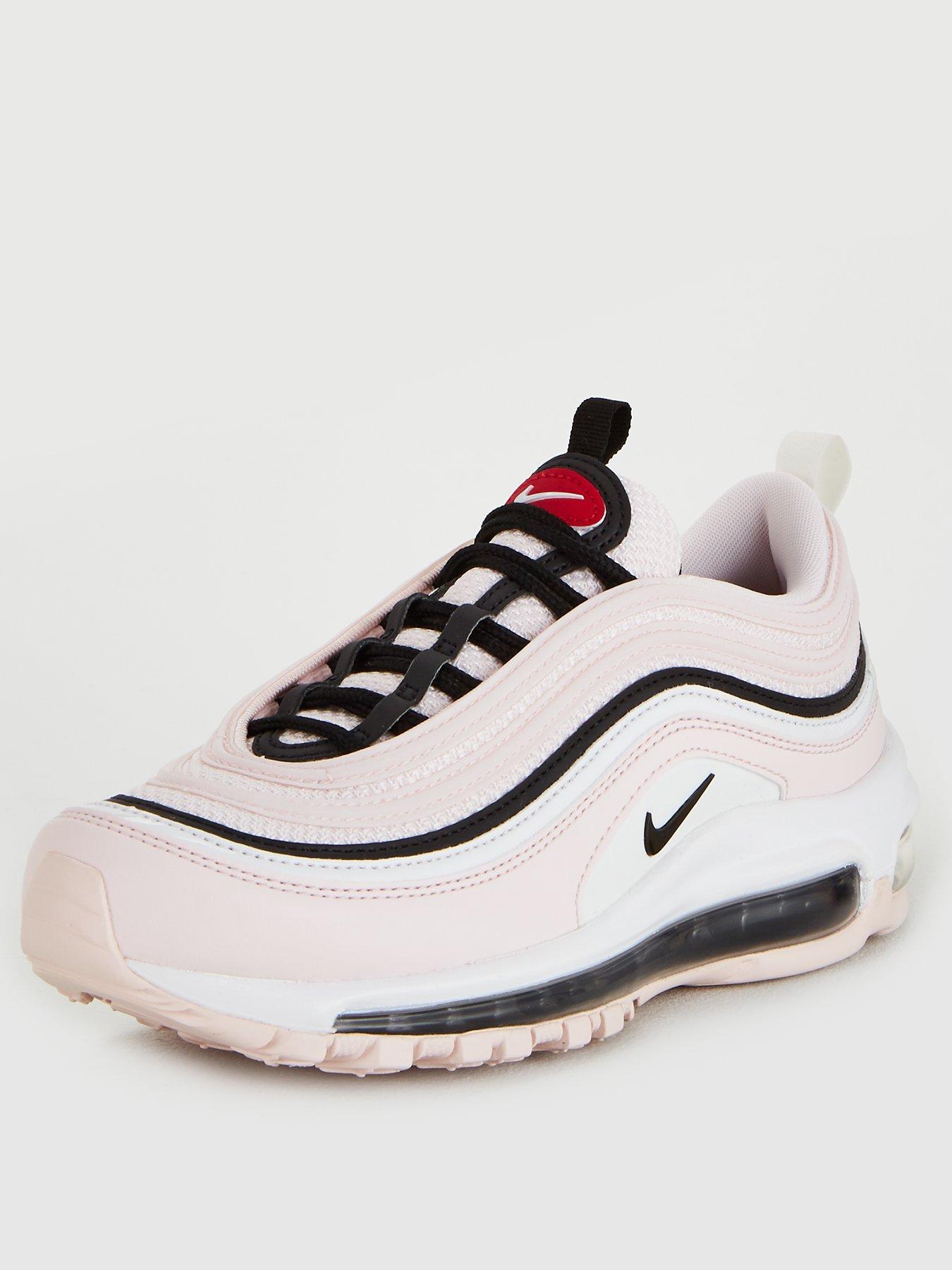 nike white and pink air max 97 trainers