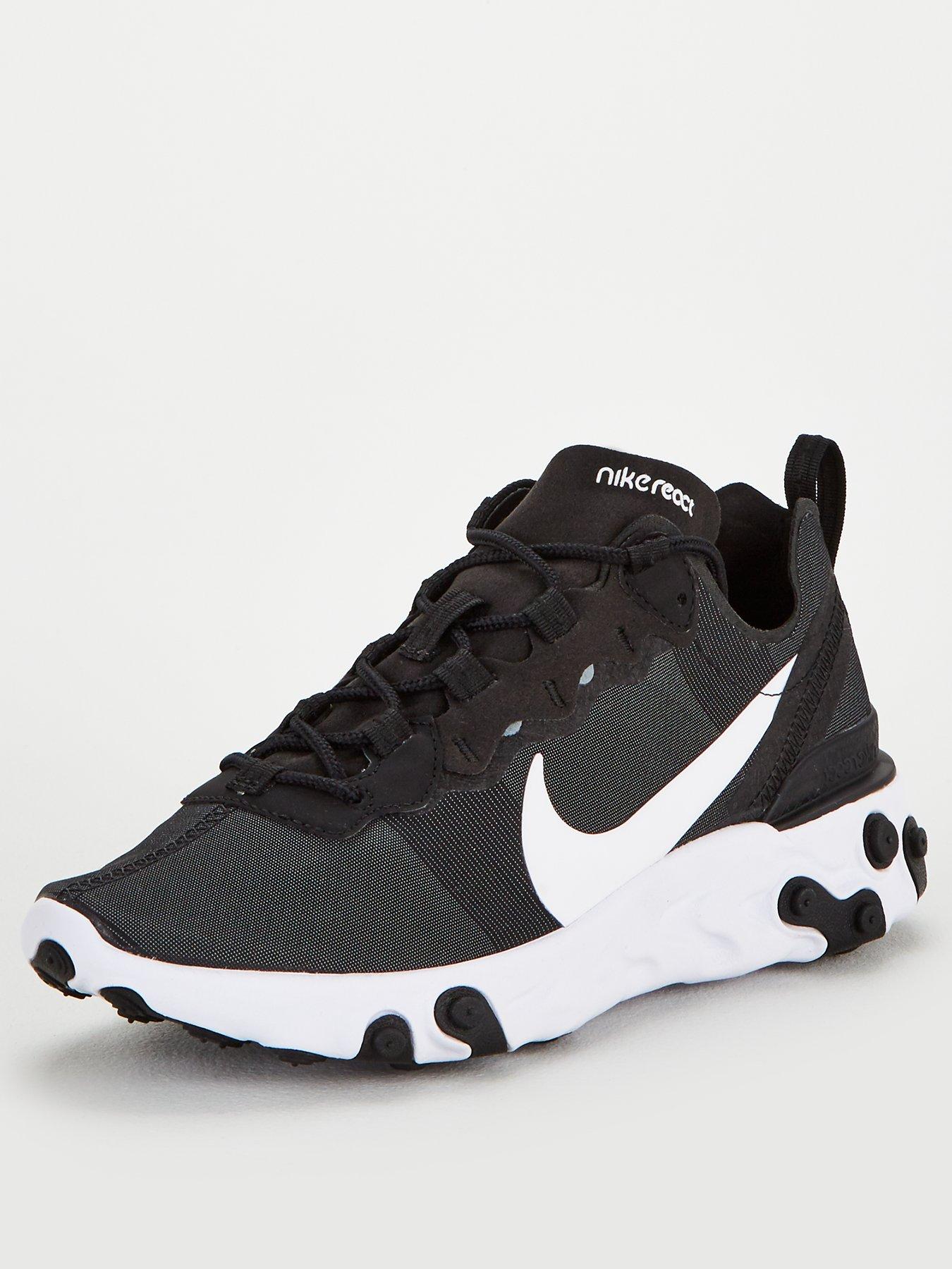 nike react element 55 trainers in black