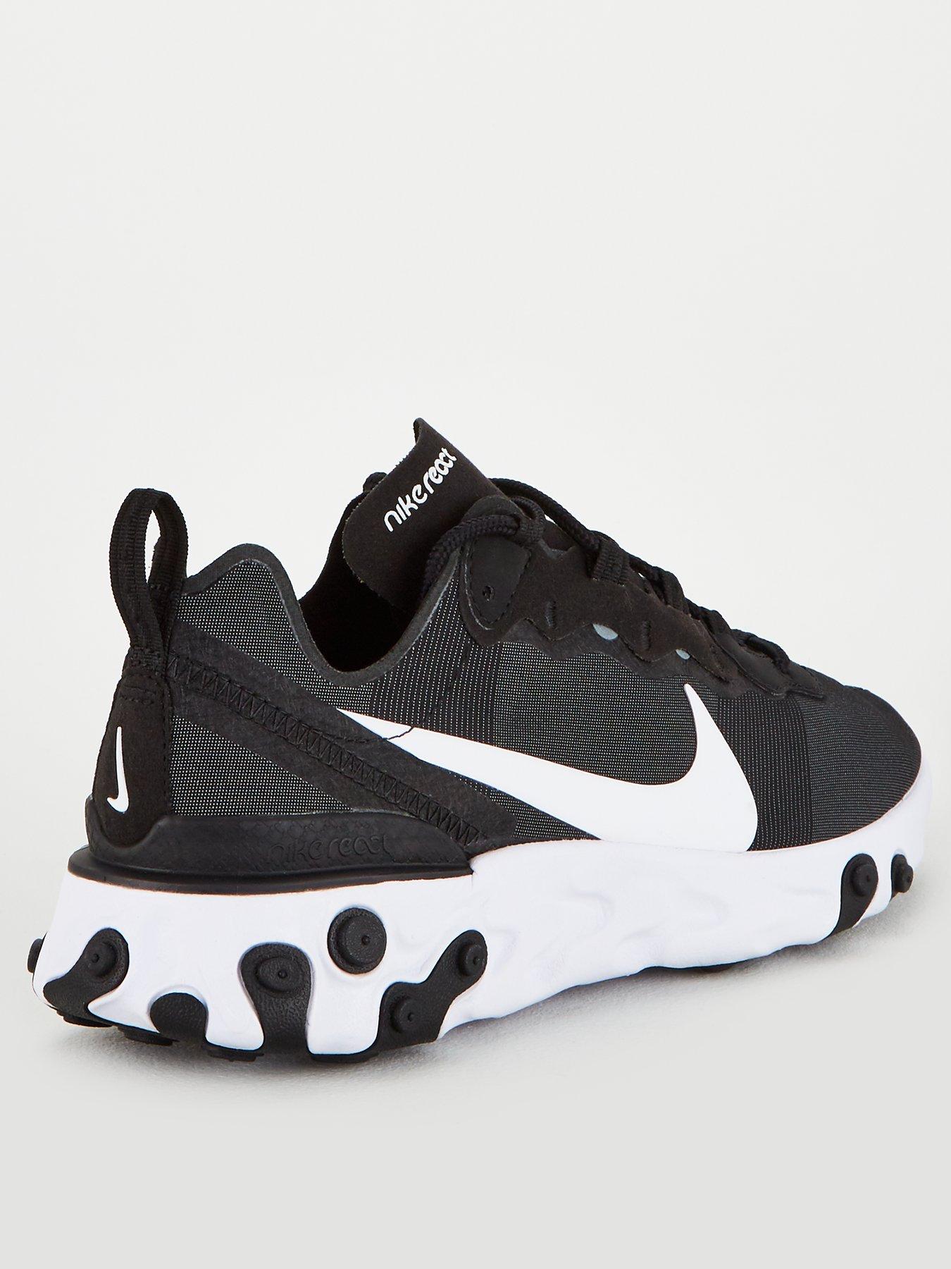 nike react 55 black and white