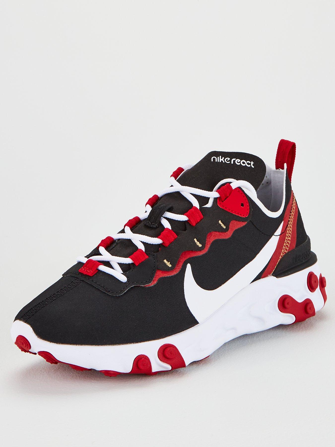 nike react 55 black and red