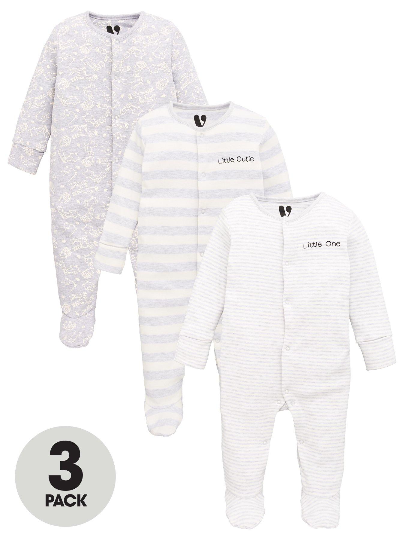 V By Very Baby Unisex 3 Pack Stripe &Amp; Fox Sleepsuits review