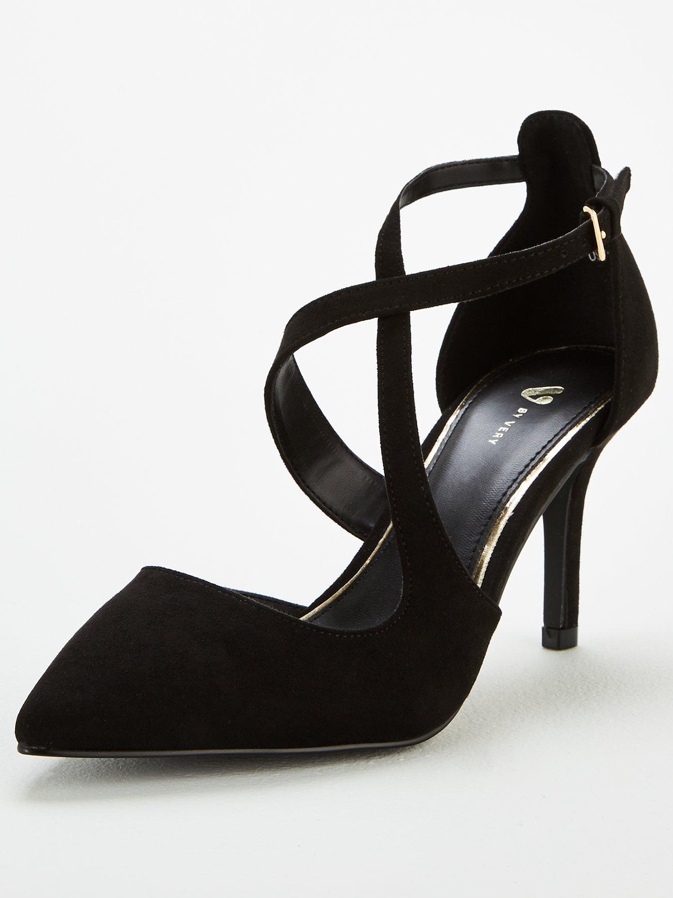 Black peep toe hot sale heels wide fit