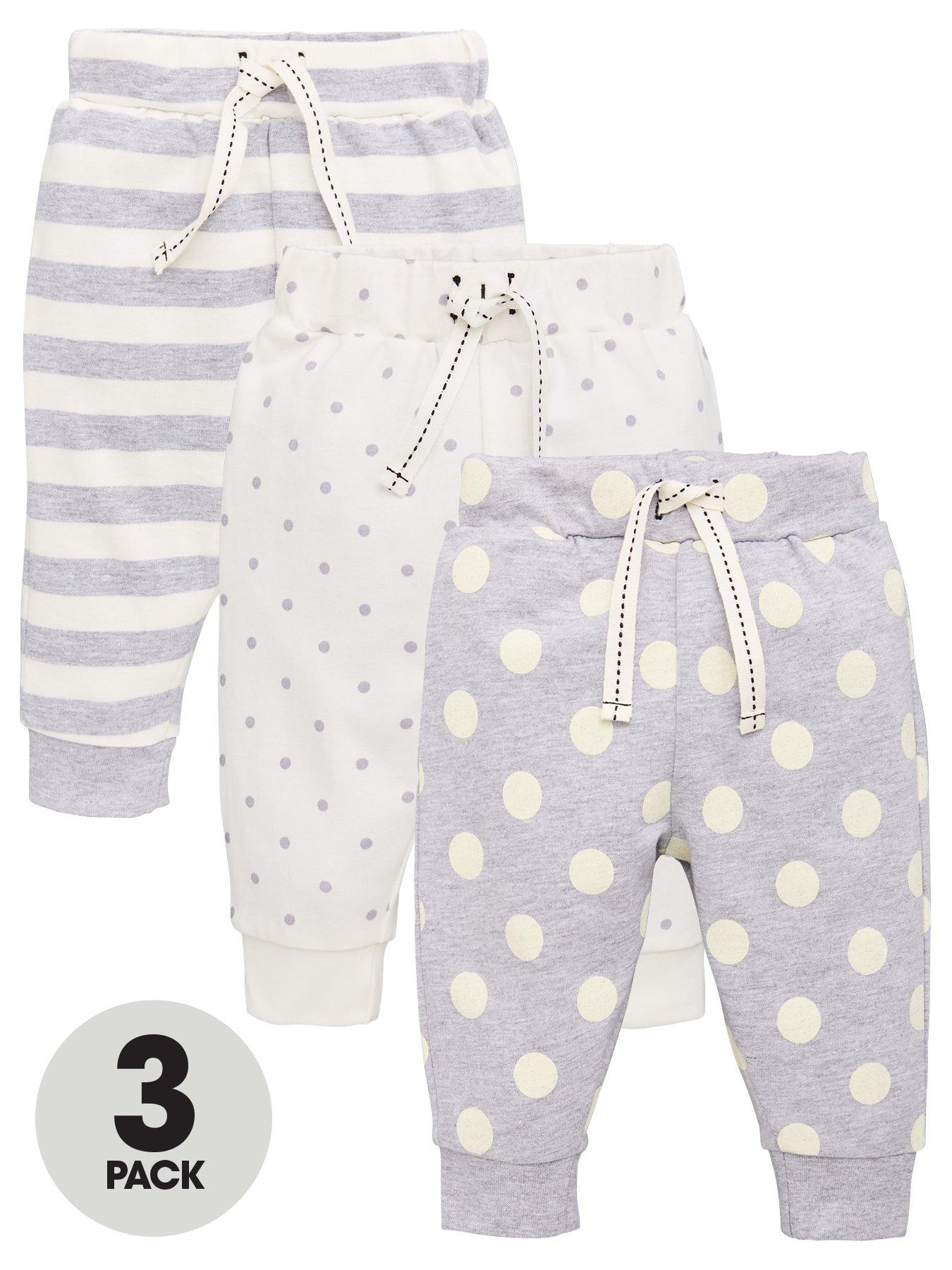 V By Very Baby Unisex 3 Pack Spot &Amp; Stripe Joggers review