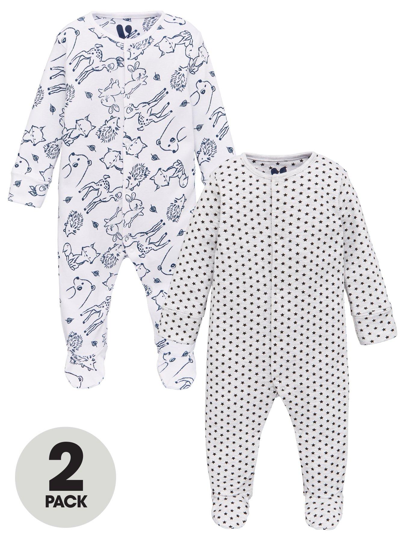 V By Very Baby Unisex 2 Star And Woodland Sleepsuits review