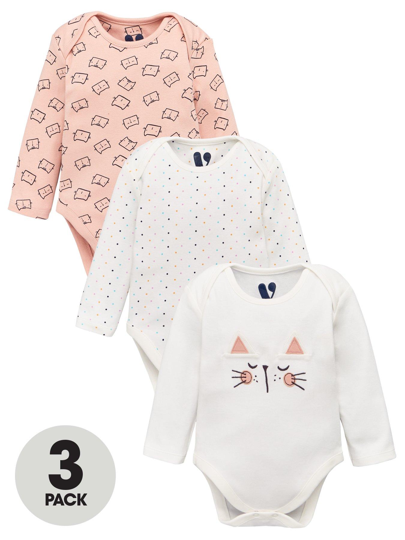 V By Very Baby Girls 3 Pack Cat Bodysuits review