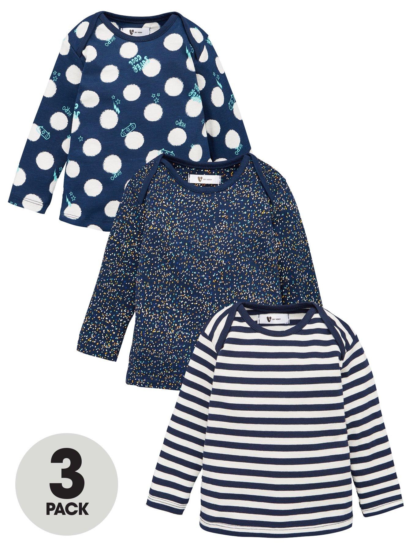 V By Very Baby Boys 3 Pack Spot/Stripe/Neppy Tops review