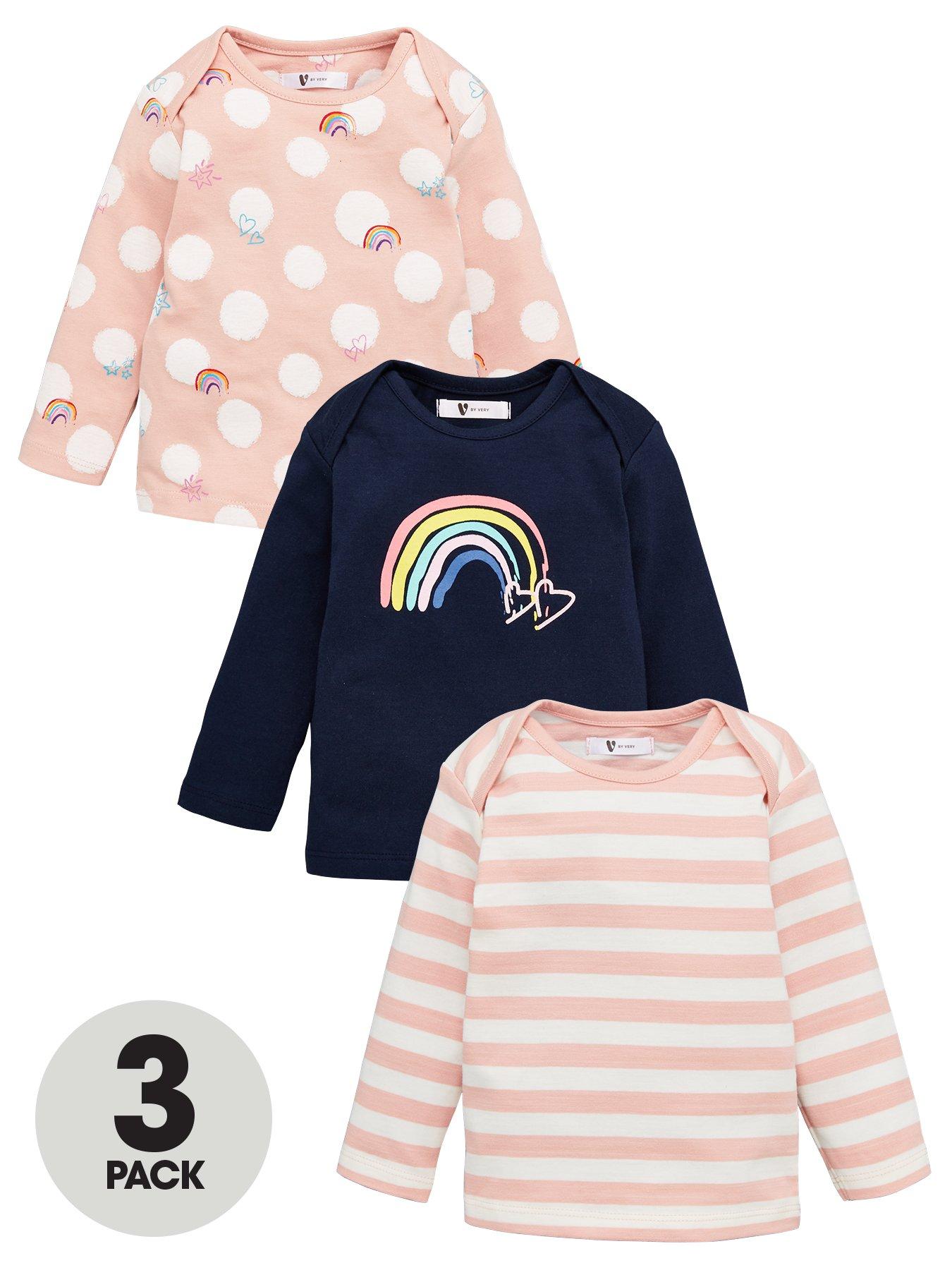 V By Very Baby Girls 3 Pack Spot &Amp; Rainbow Tops review