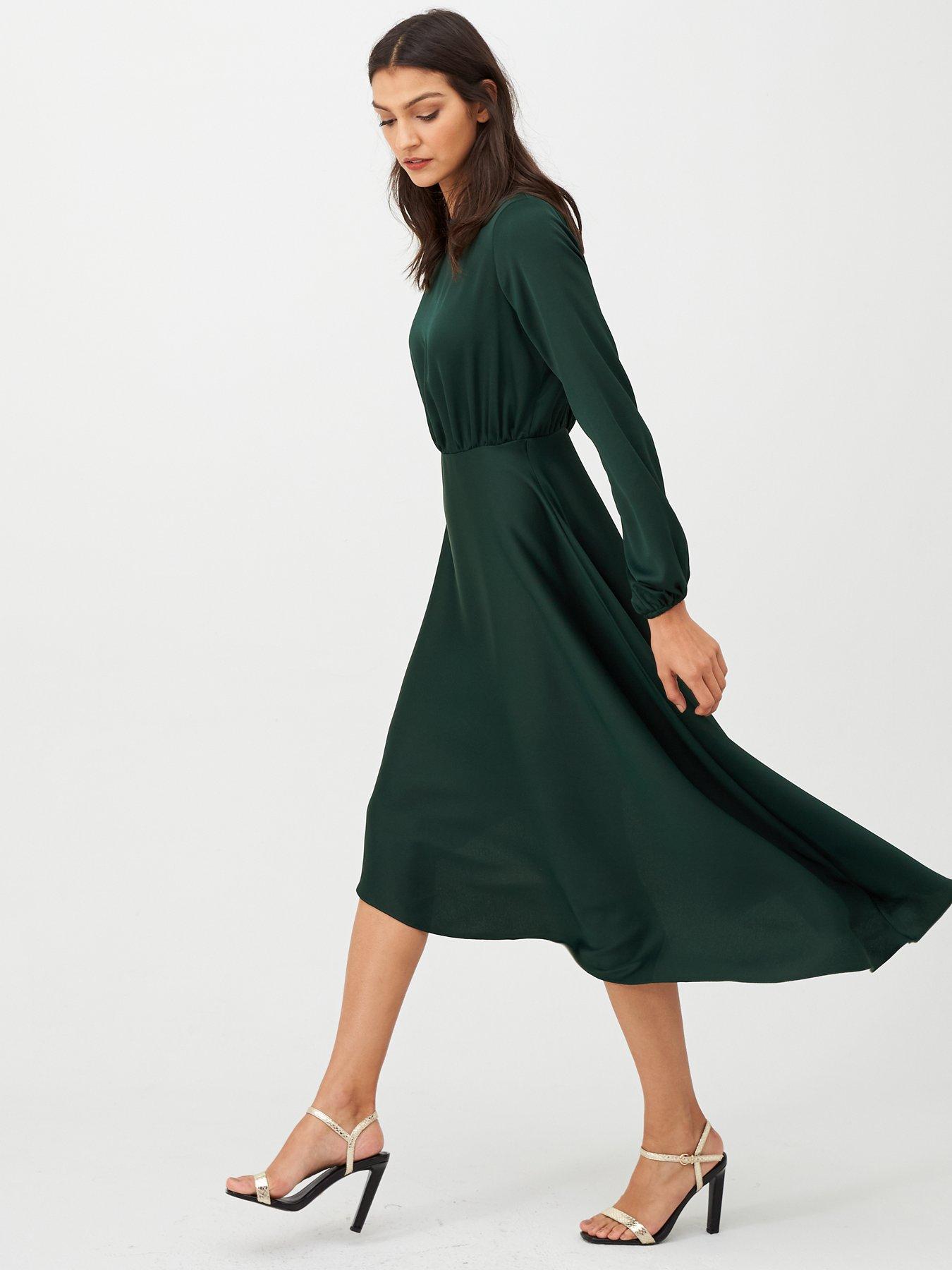 satin full sleeve dress