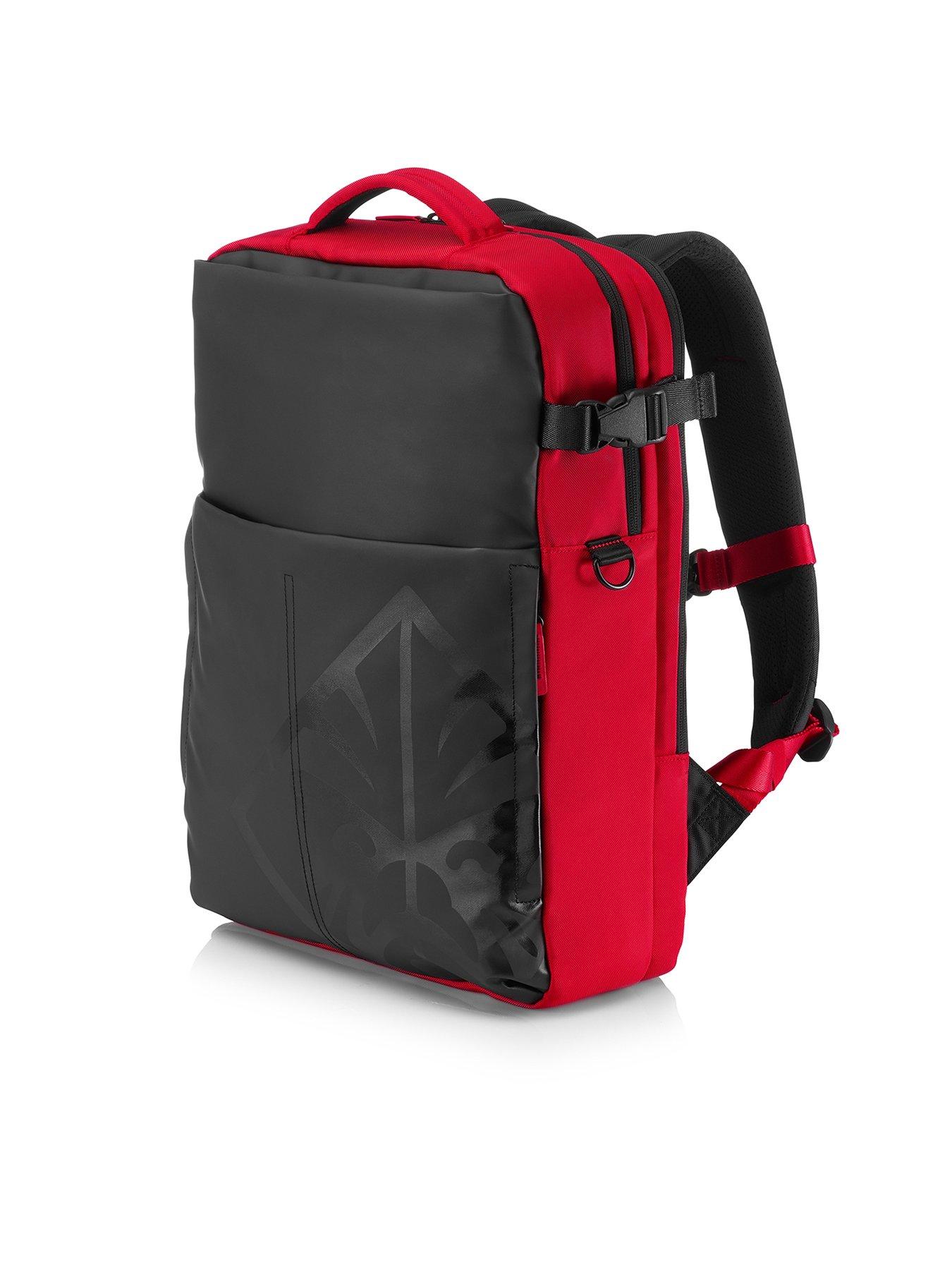 all red backpack