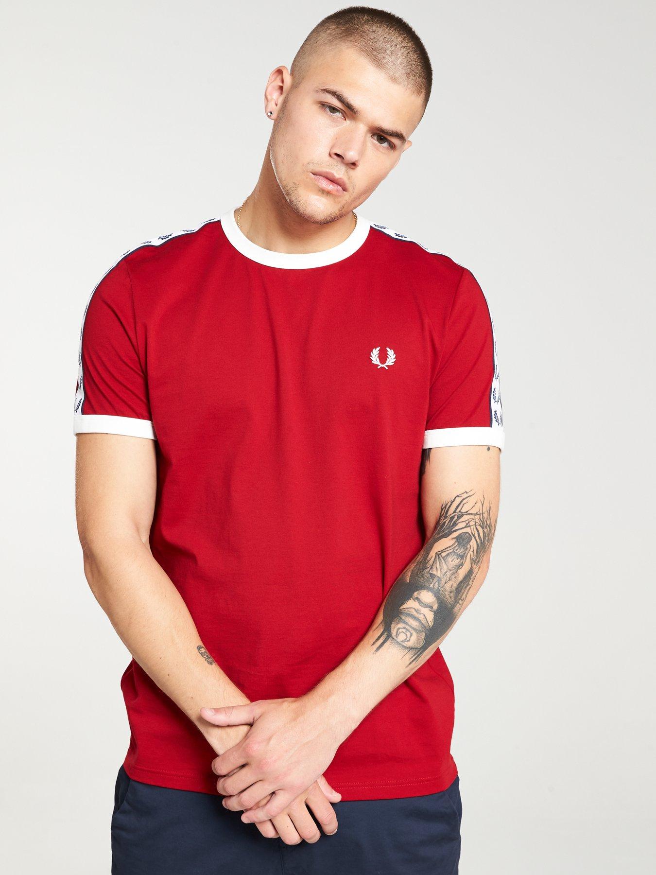 fred perry ringer t shirt red