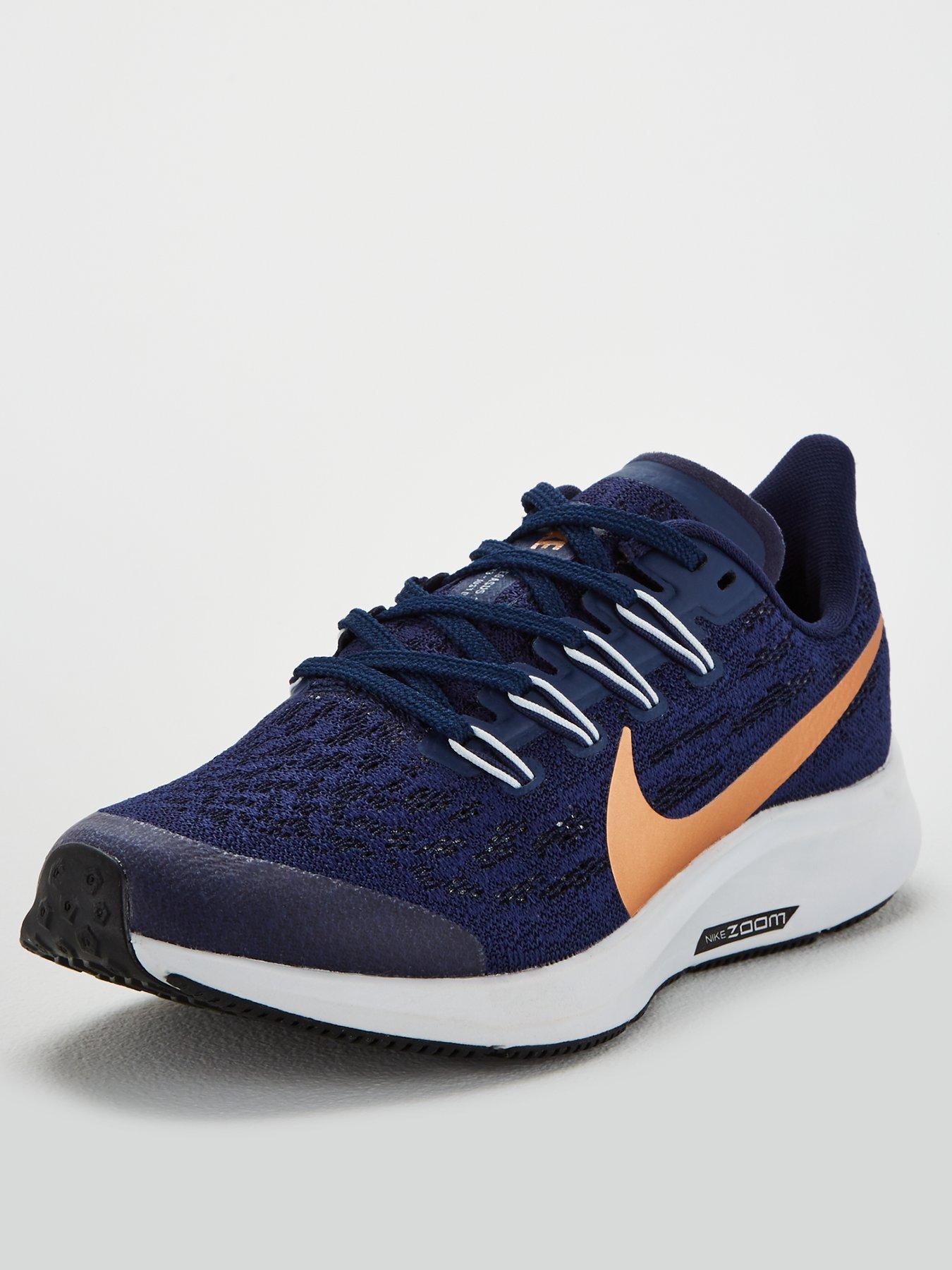 navy nike trainers junior