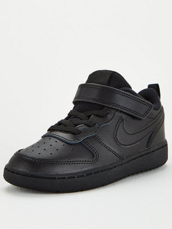 front image of nike-court-borough-low-2-toddler-trainers-black
