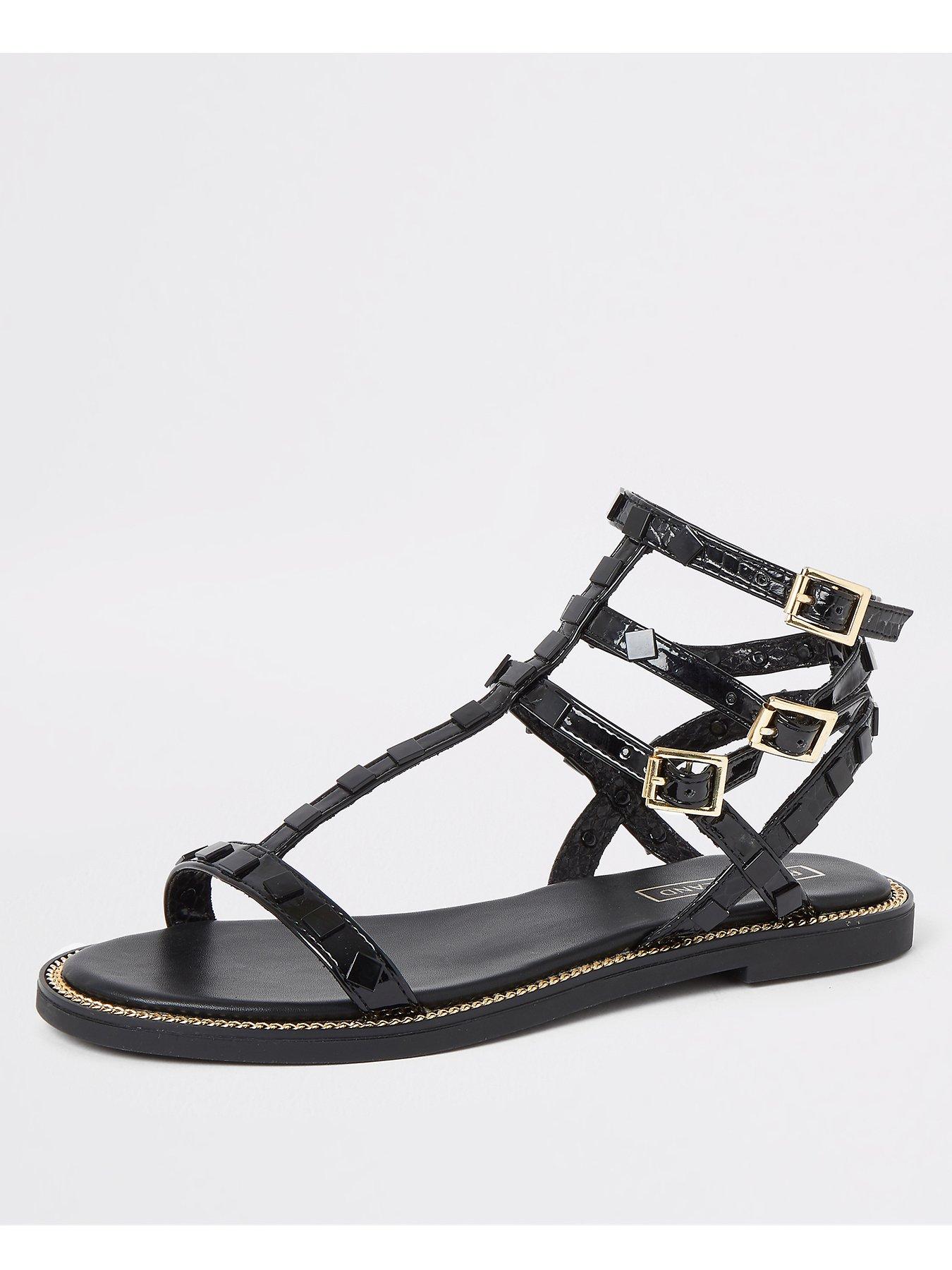 river island black gladiator sandals