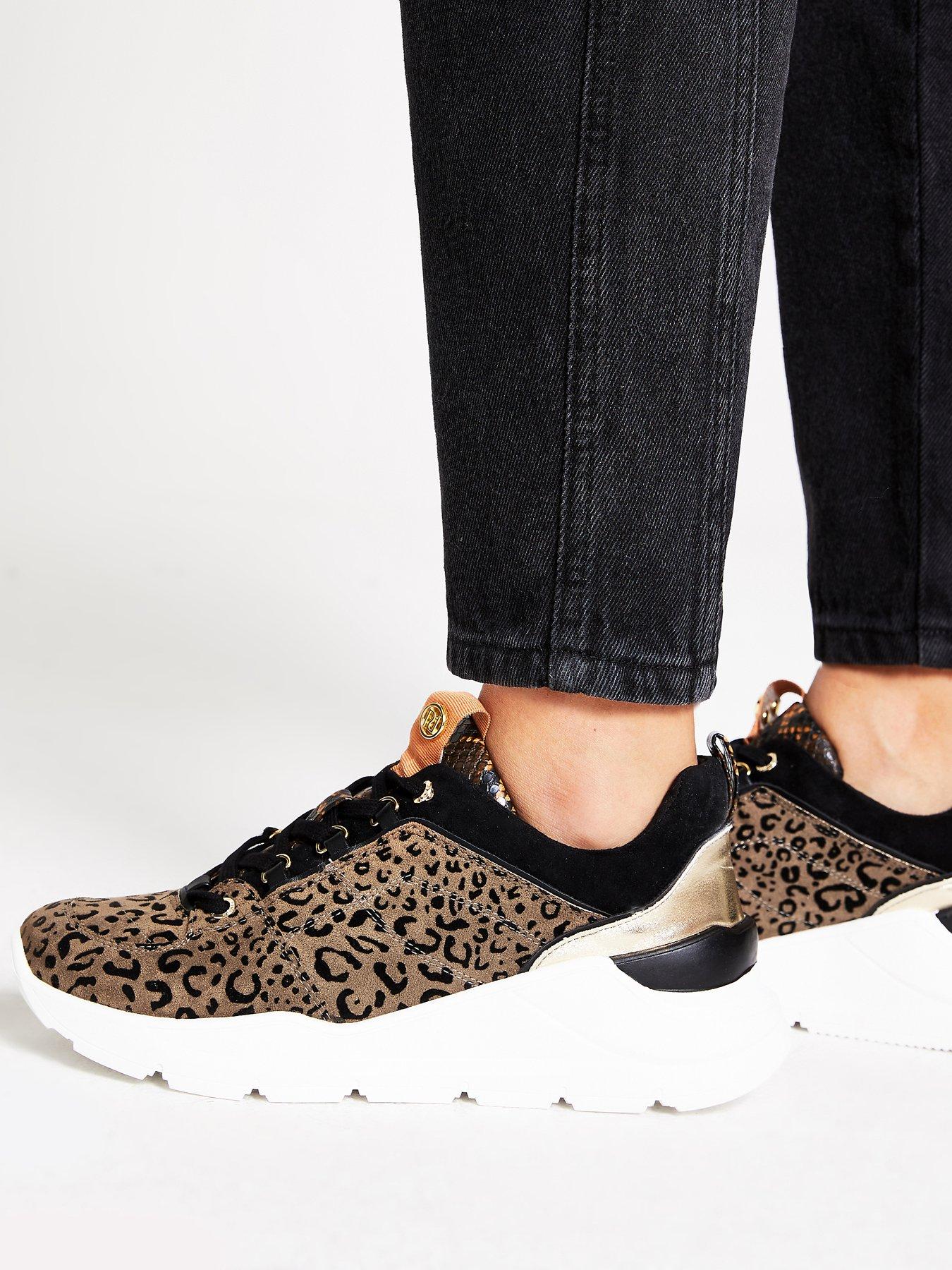 river island leopard print trainers