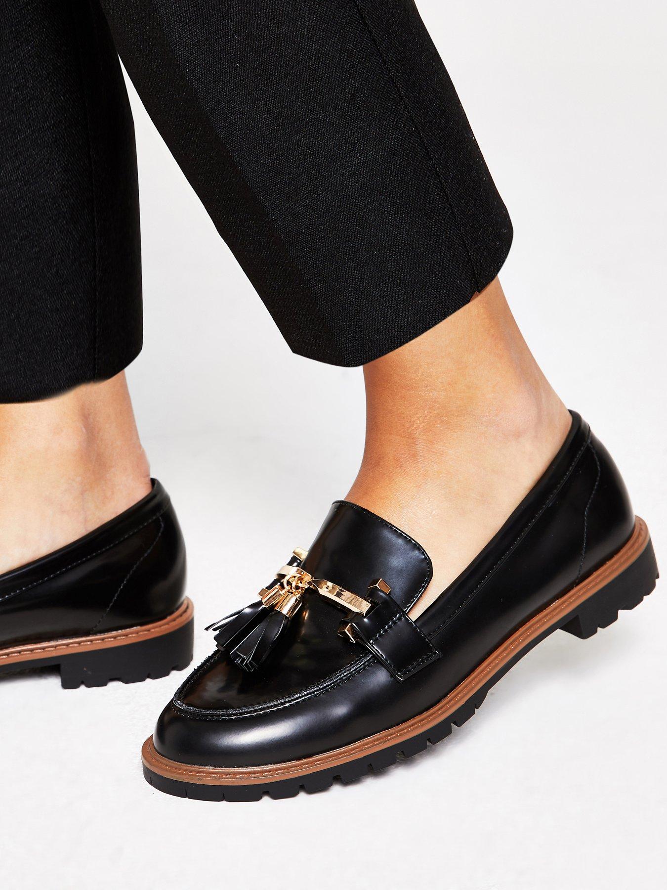 river island black tassel loafers