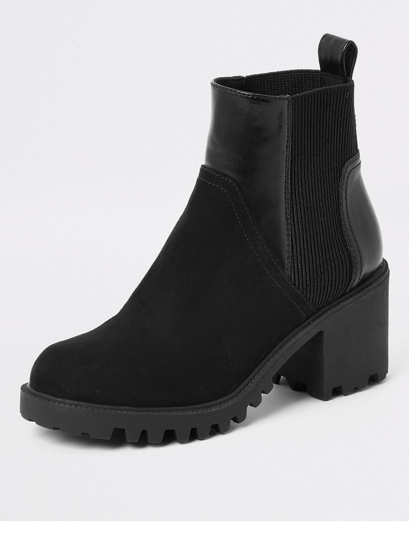 chunky ankle boots black