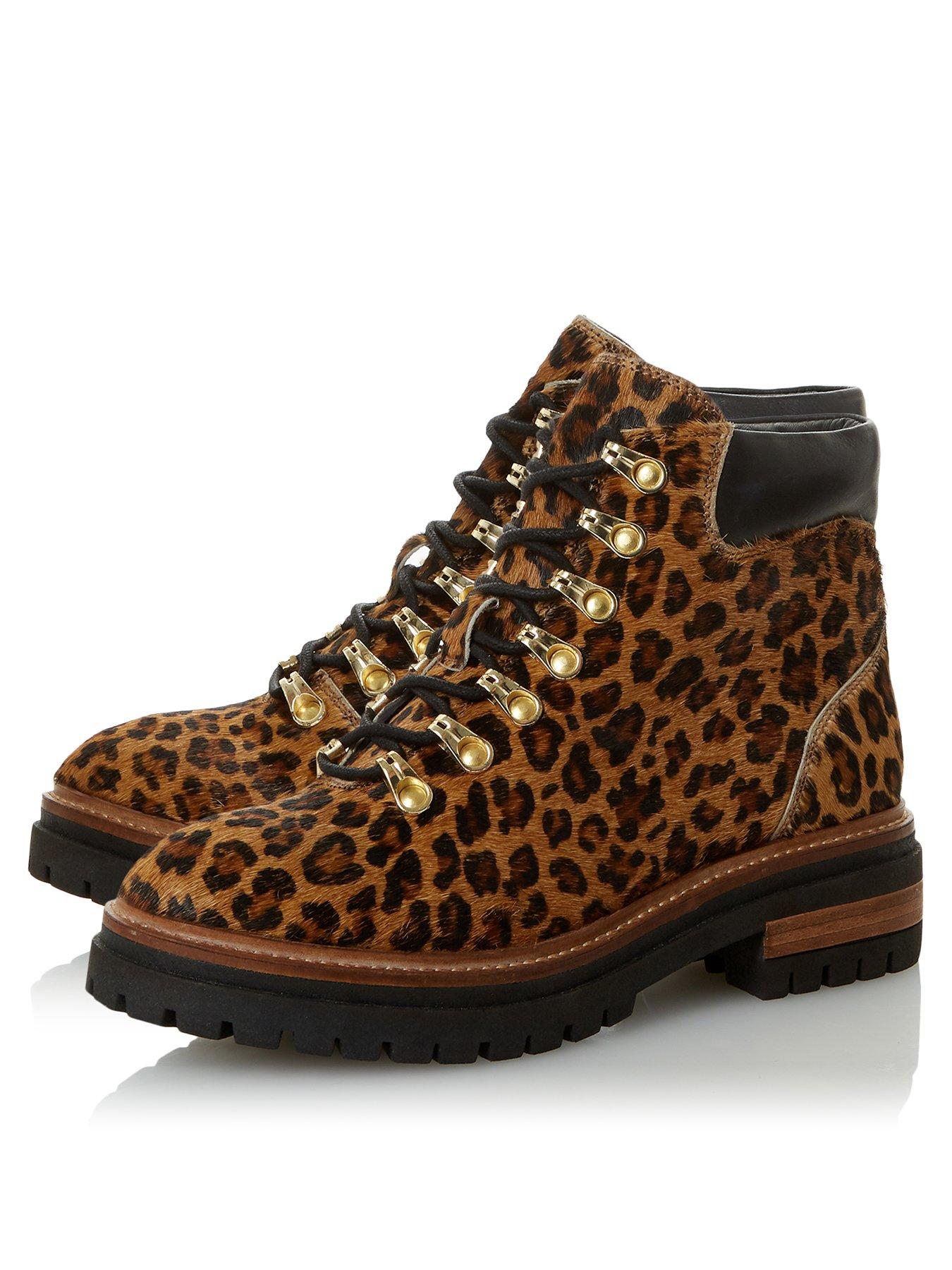 leopard print biker boots