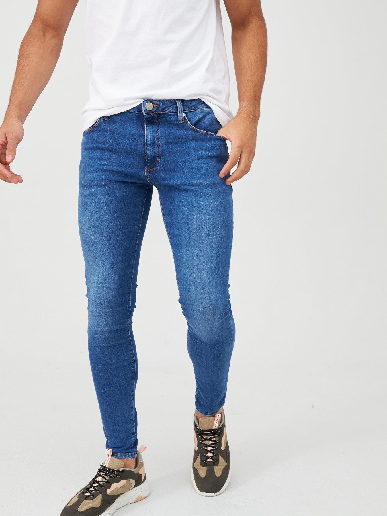 blue skinny jeans mens river island