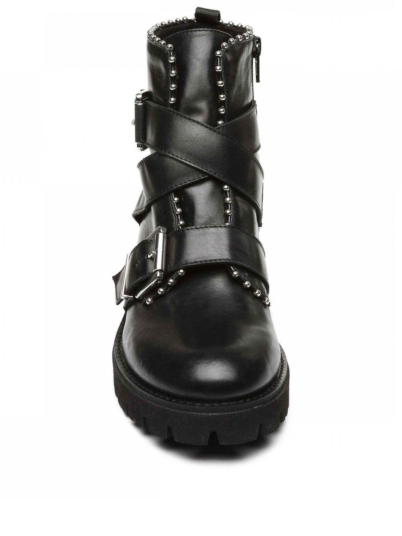 steve madden black biker boots