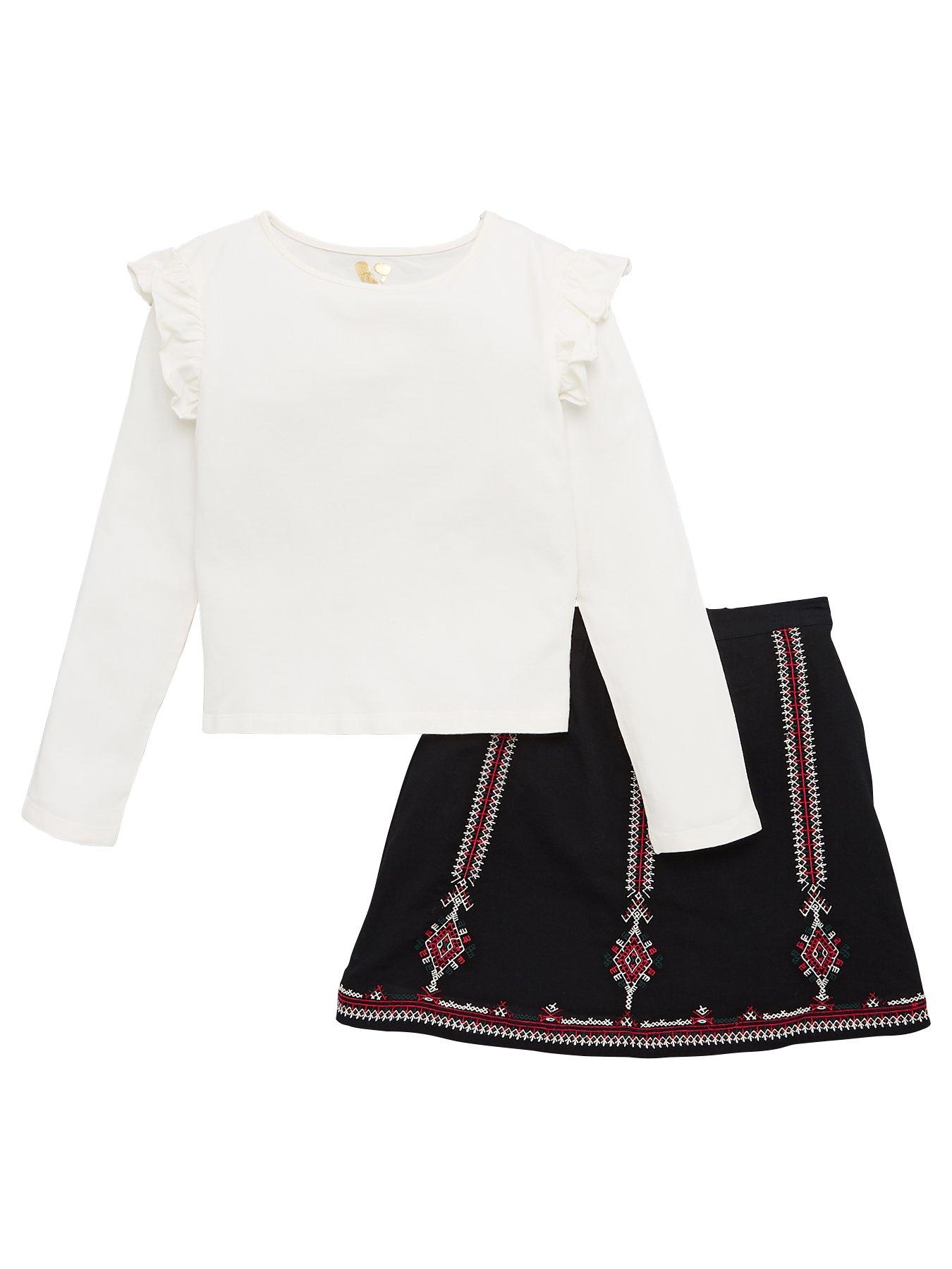 V By Very Girls Embroidered Skirt And Top Set review