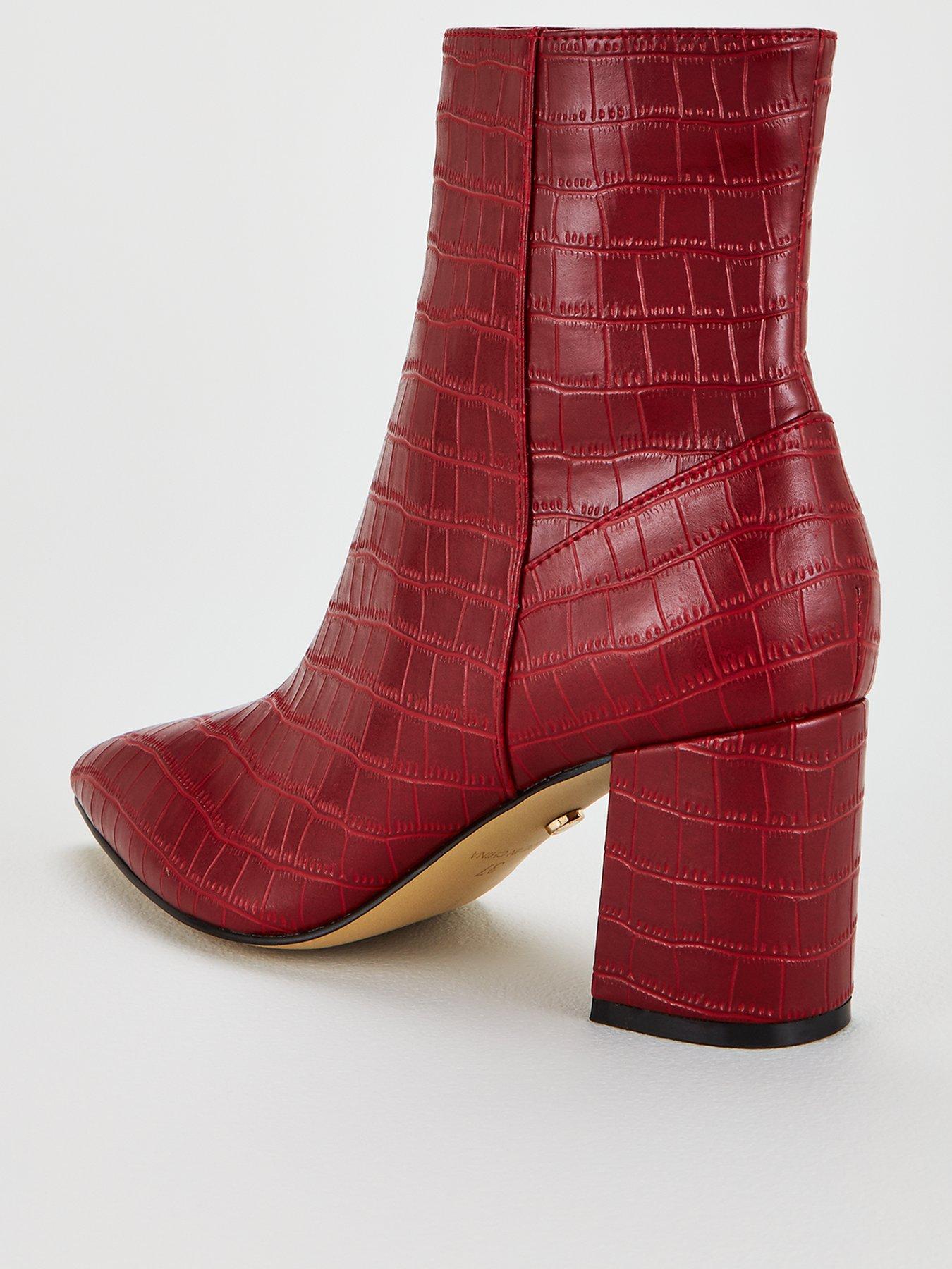 dark red ankle boots uk