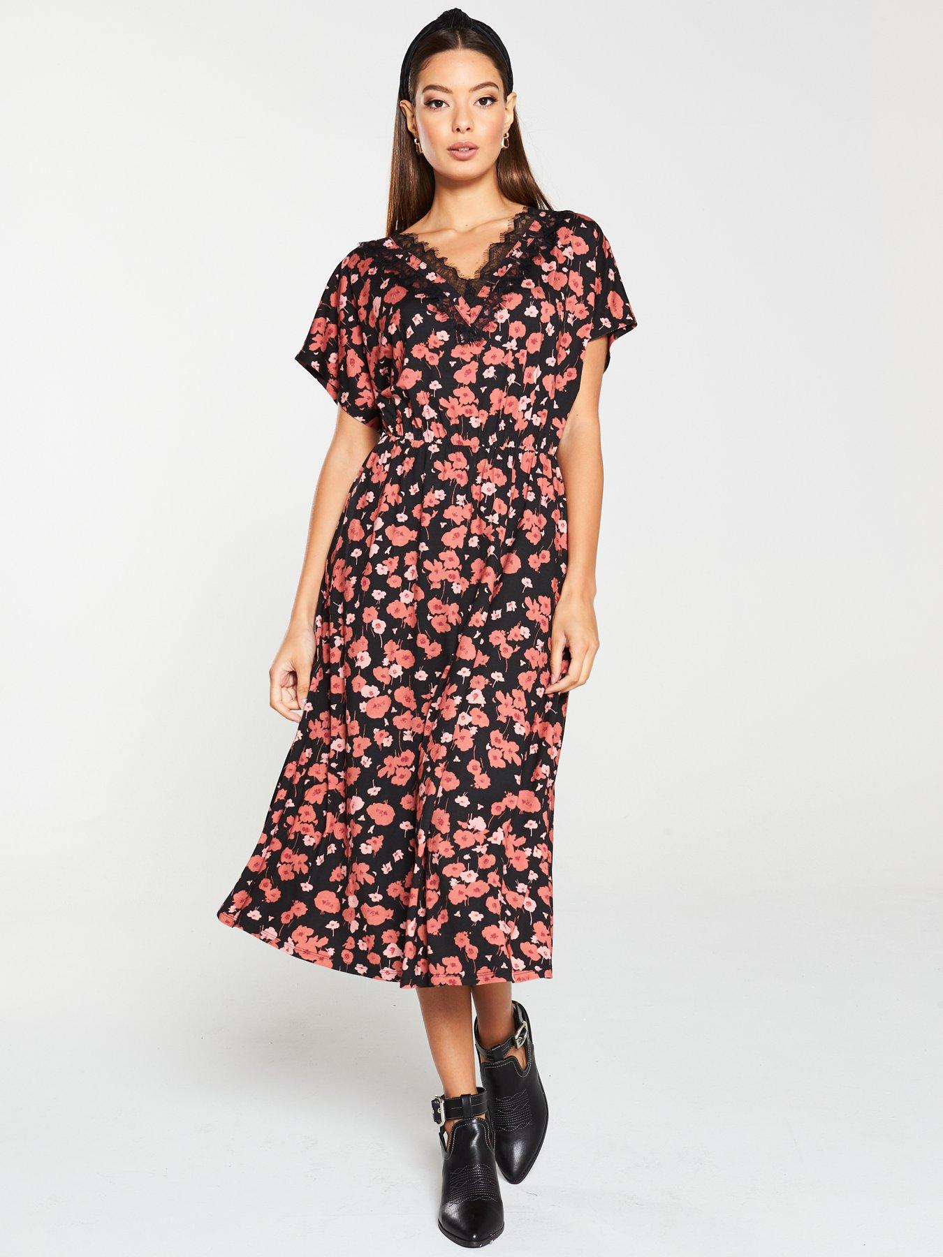 very floral midi dress