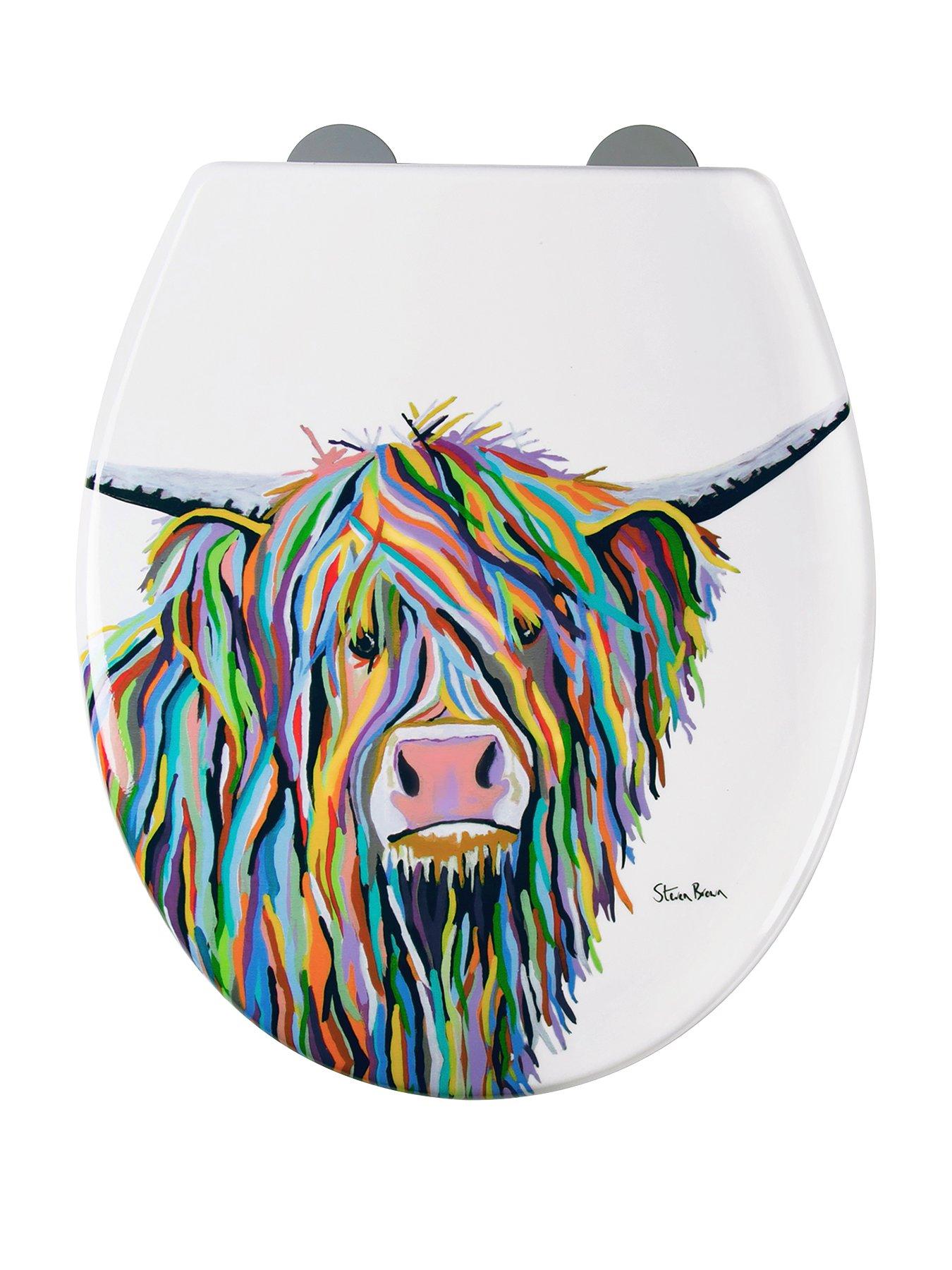Product photograph of Croydex Steven Brown Angus Mcmoo Toilet Seat from very.co.uk