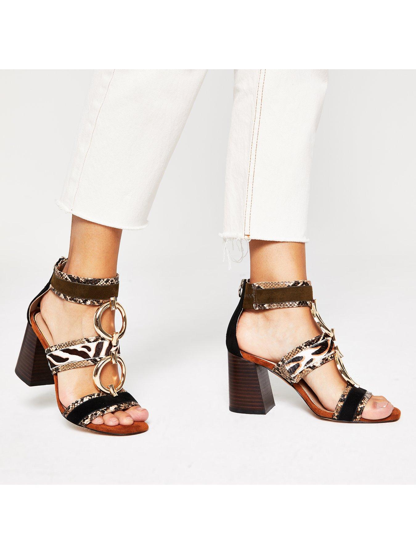 river island animal print sandals