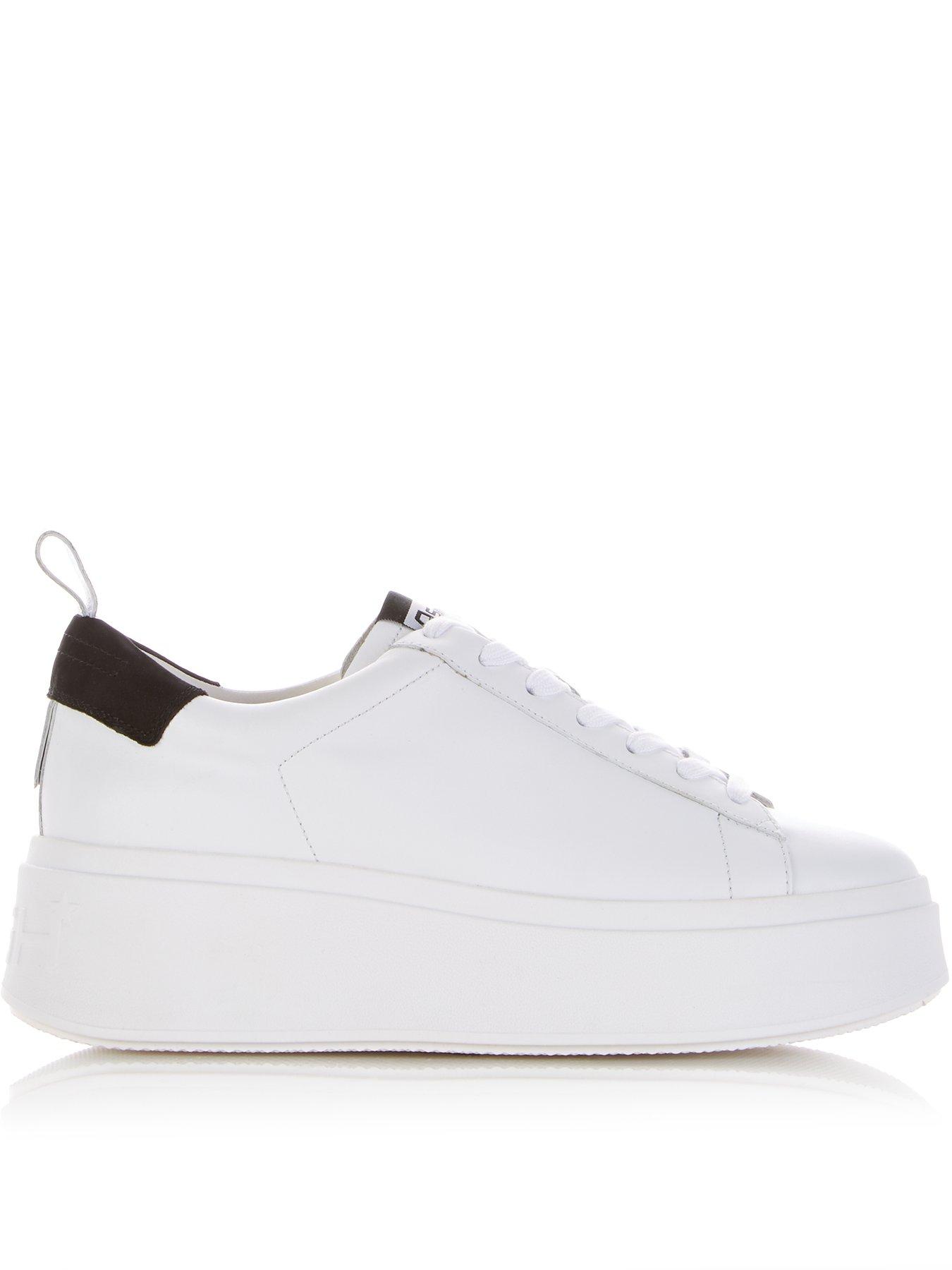 white platform trainers