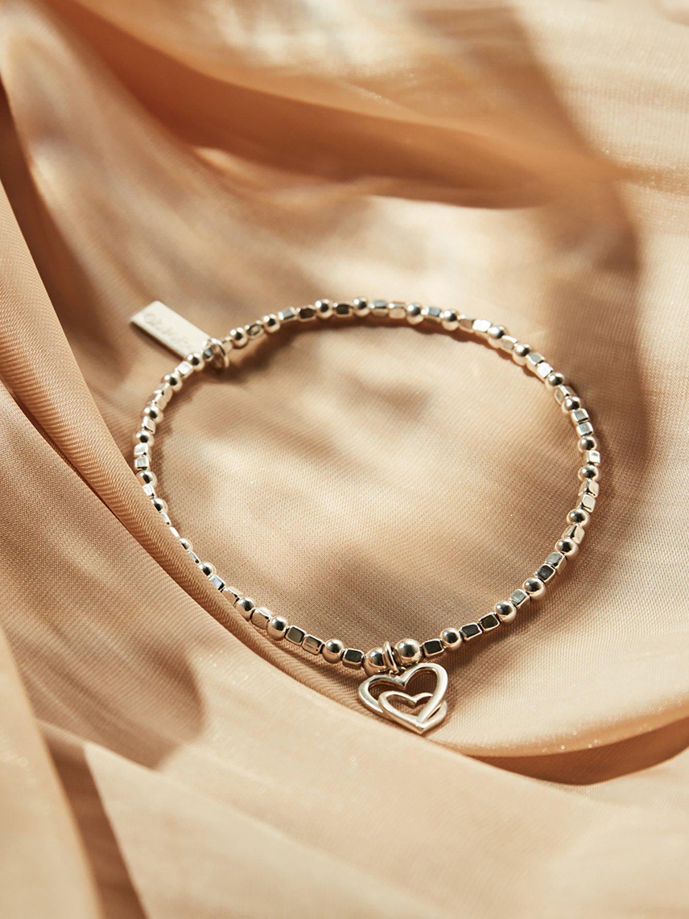 ChloBo Sterling Silver Interlocking Love Heart Bracelet