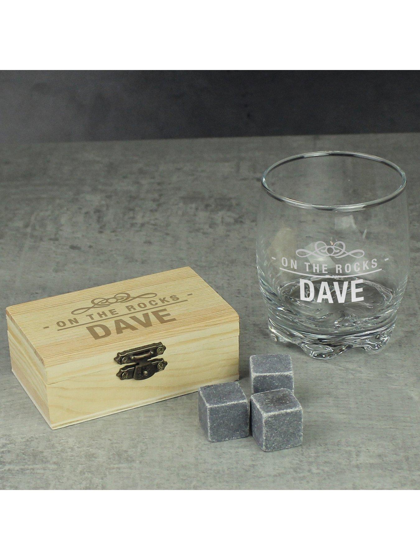 Image 2 of 3 of The Personalised Memento Company Personalised On The Rocks Whiskey Stones and Glass Set