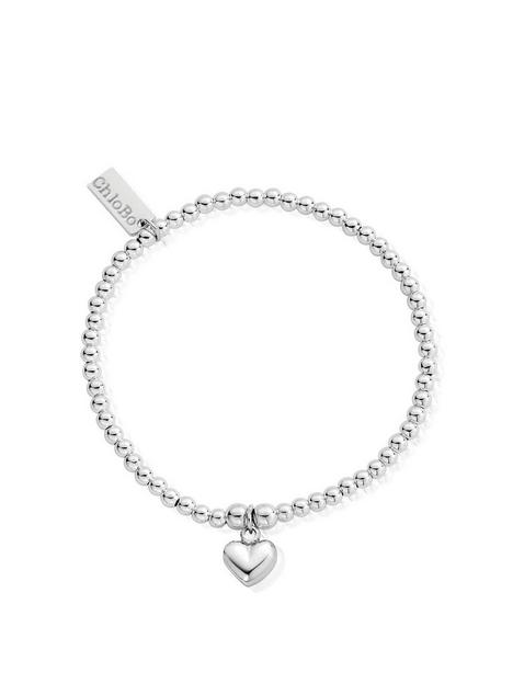 chlobo-sterling-silver-cute-charm-puffed-heart-bracelet