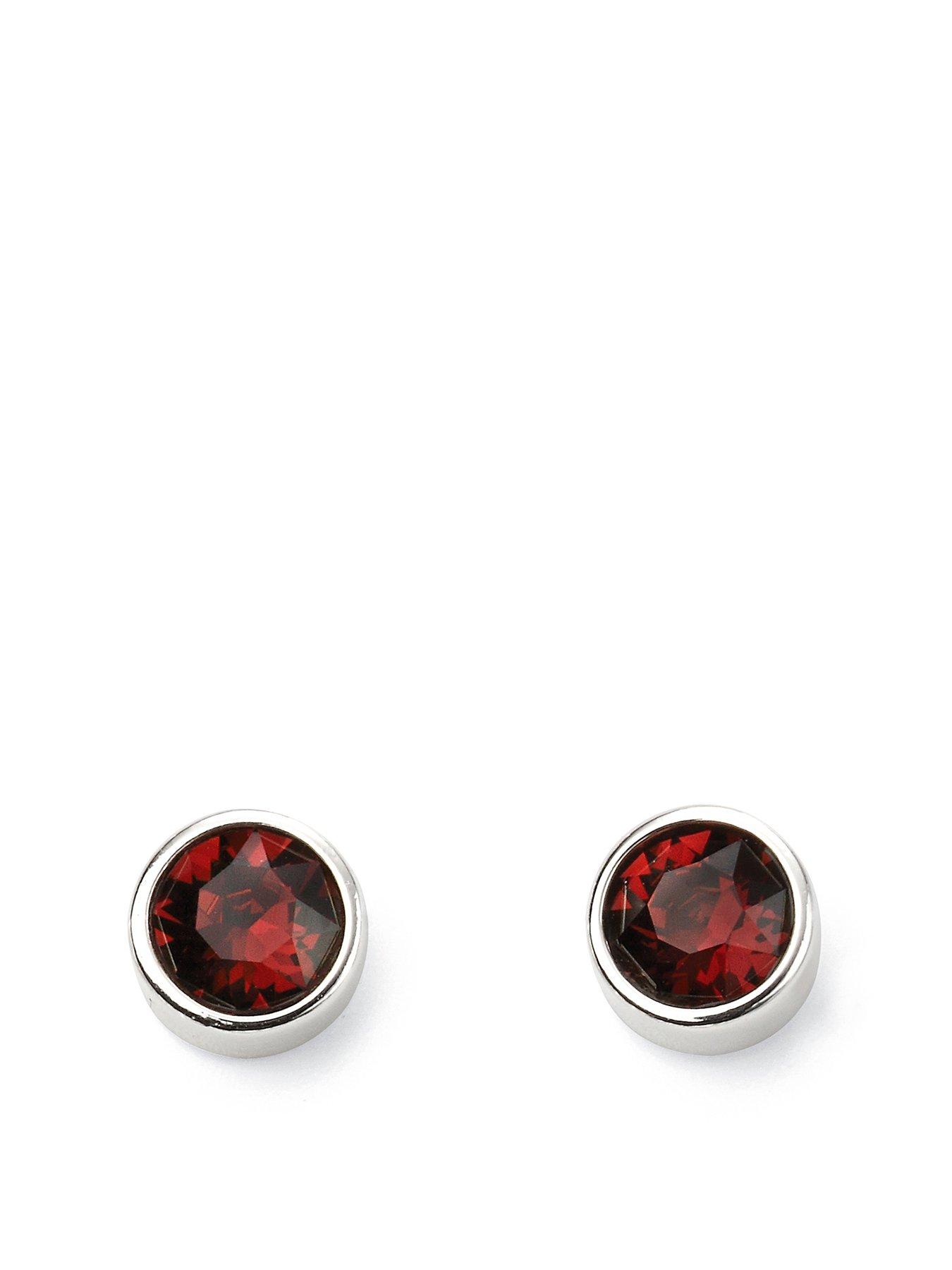 Product photograph of The Love Silver Collection Sterling Silver Birthstone Stud Earrings from very.co.uk