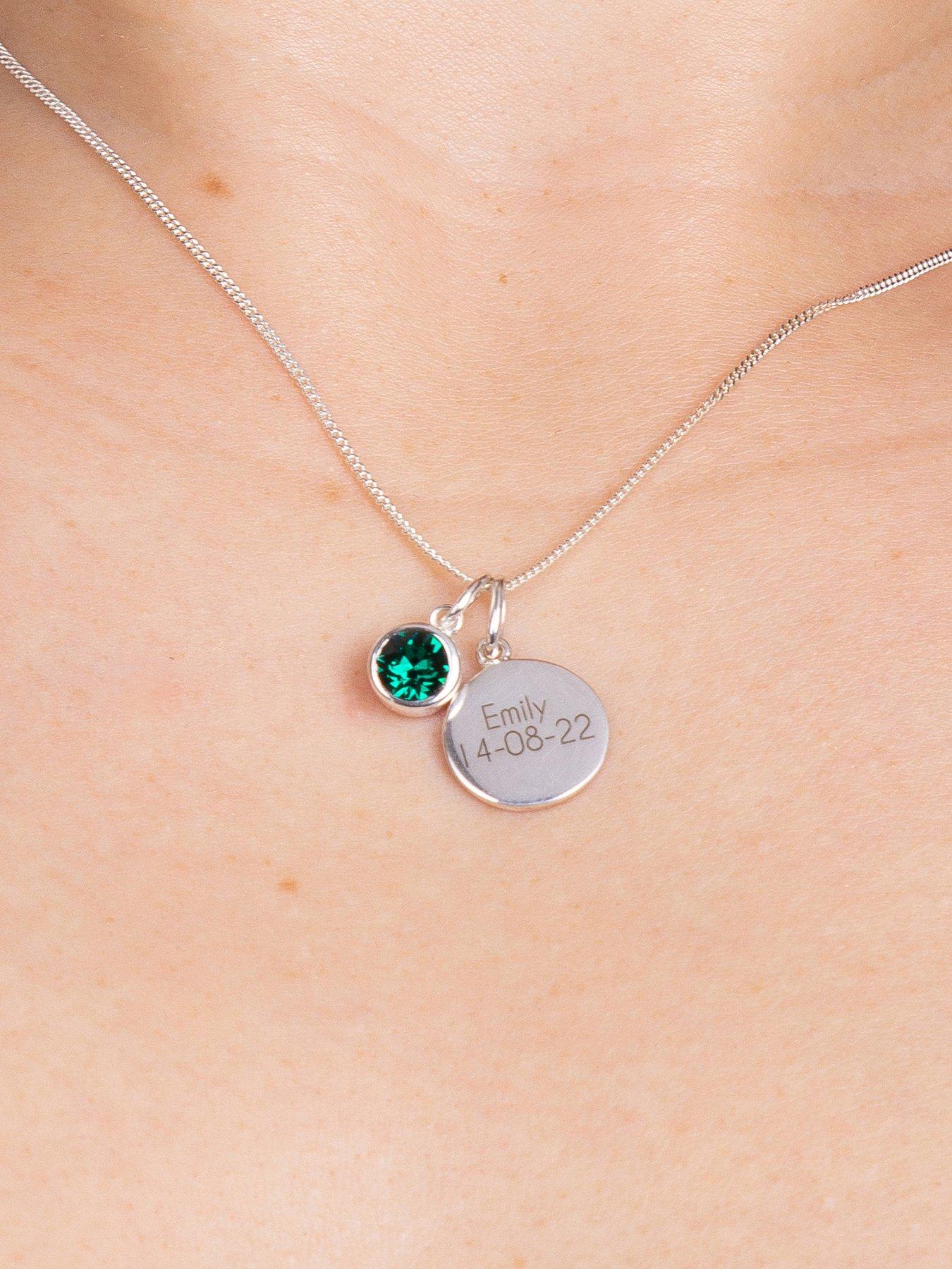 Sterling silver necklace hot sale with birthstone