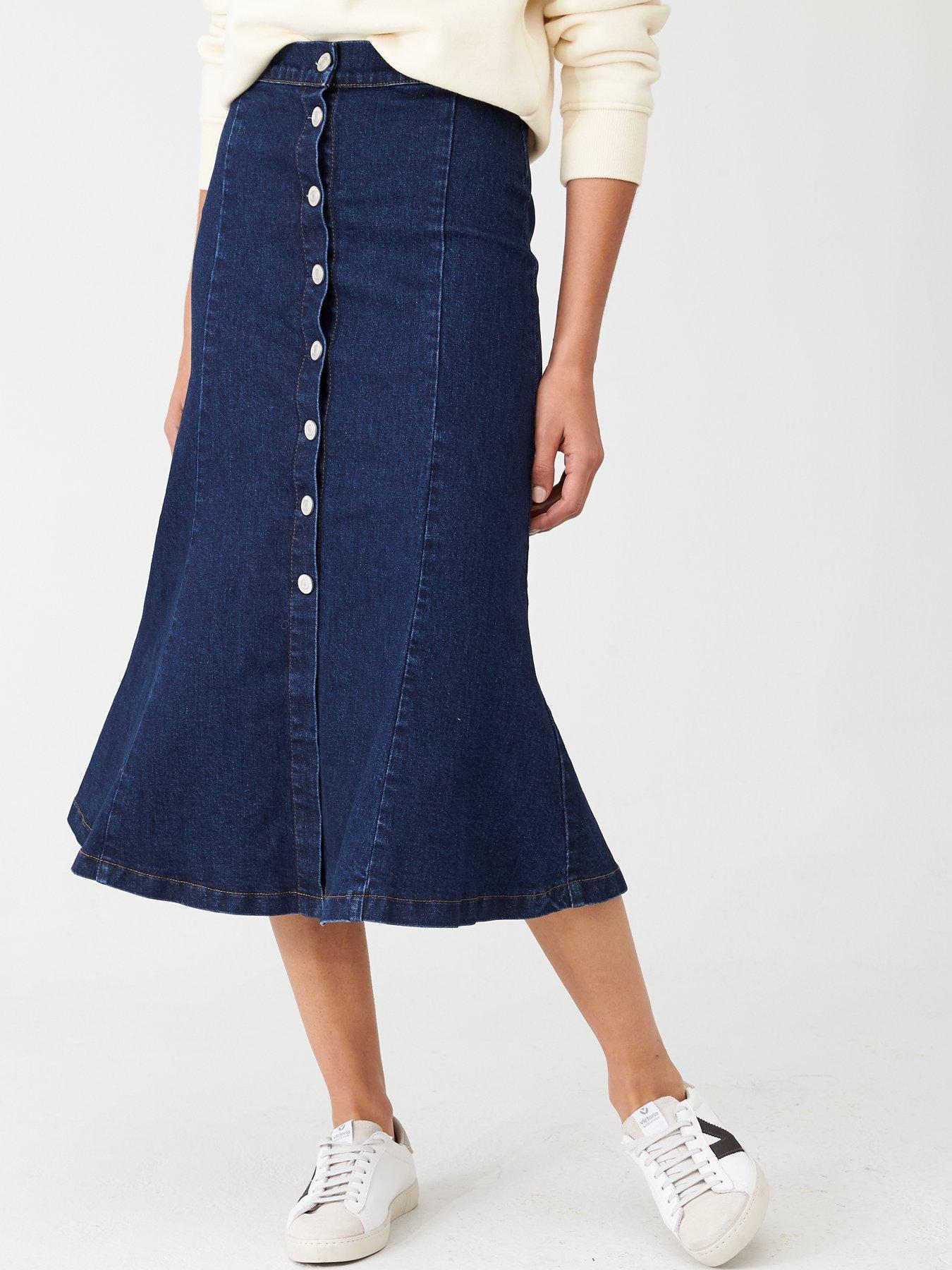 whistles denim midi skirt