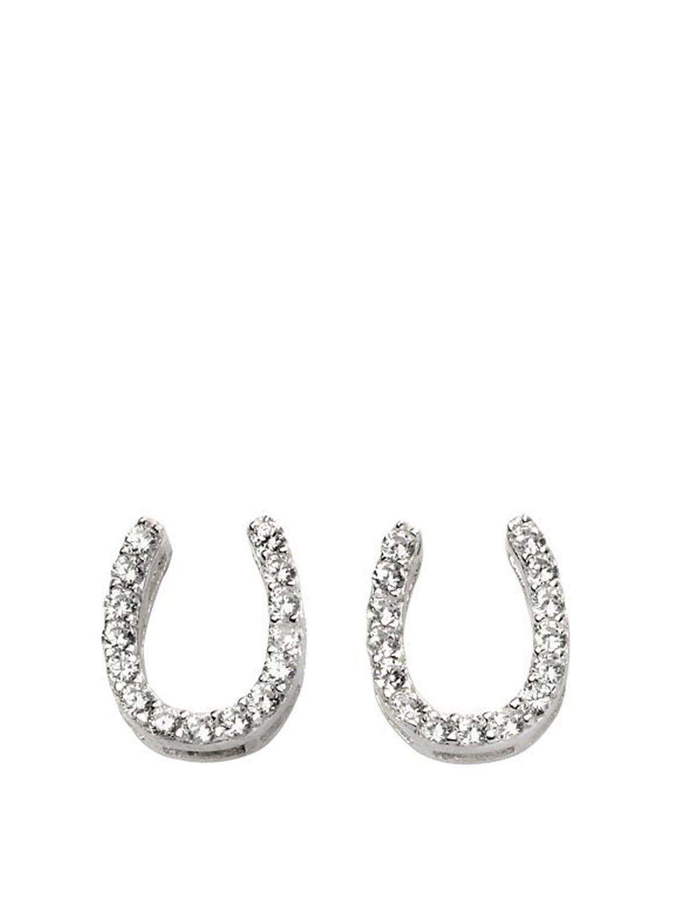 The Love Silver Collection Sterling Silver Cubic Zirconia Horseshoe Stud Earrings review