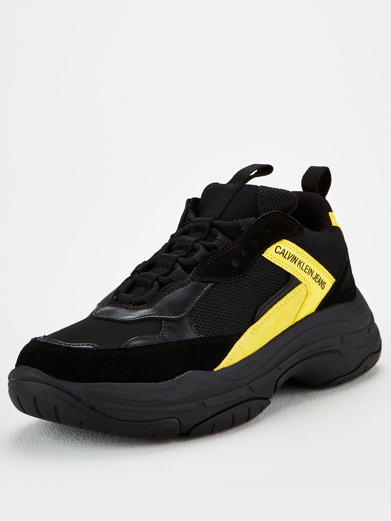 calvin klein marvin chunky trainers in black