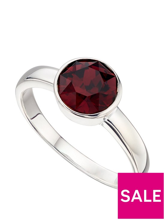 front image of the-love-silver-collection-birthstone-silver-ring