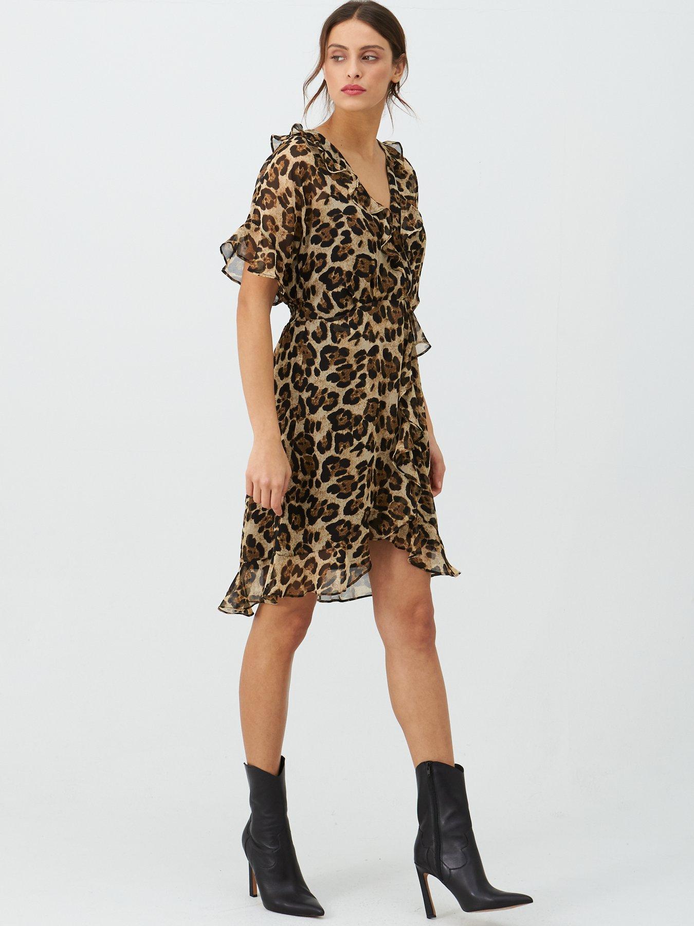 animal print tea dress