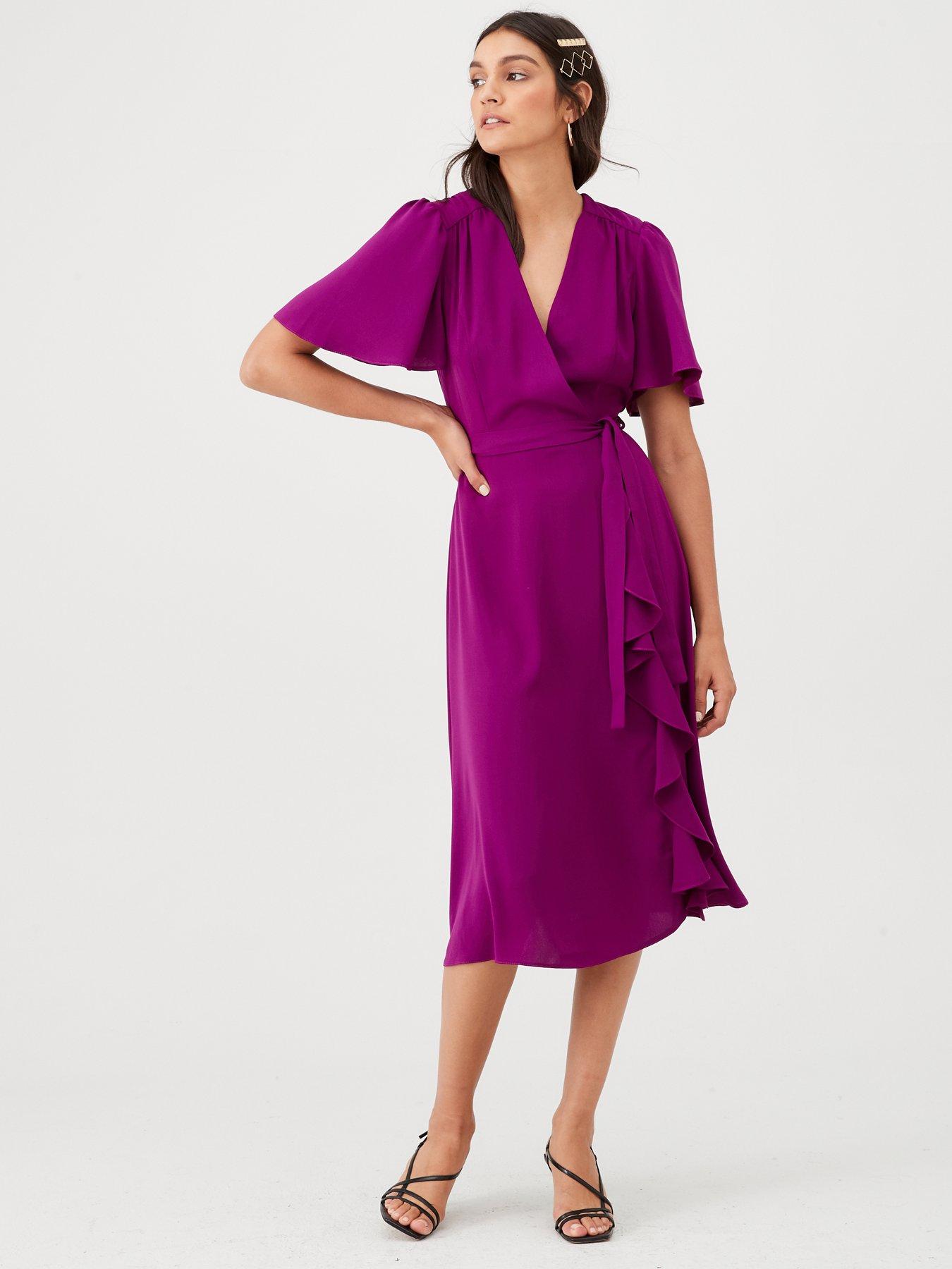 wrap frill dress uk