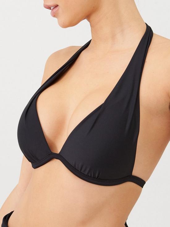stillFront image of v-by-very-mix-amp-match-padded-push-up-halter-bikini-top-black