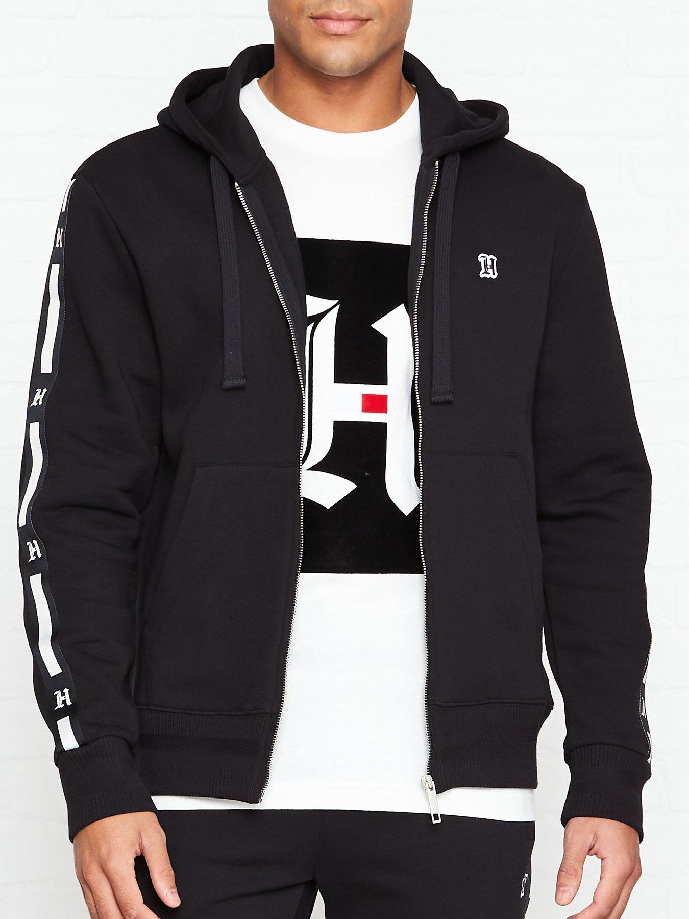 tommy hilfiger black zip up hoodie