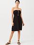  image of v-by-very-button-detail-shirred-mininbspdress-black