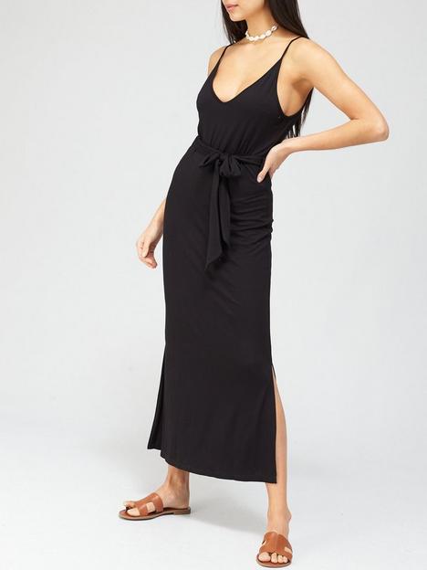v-by-very-strappy-belted-beachnbspmidi-dress-black