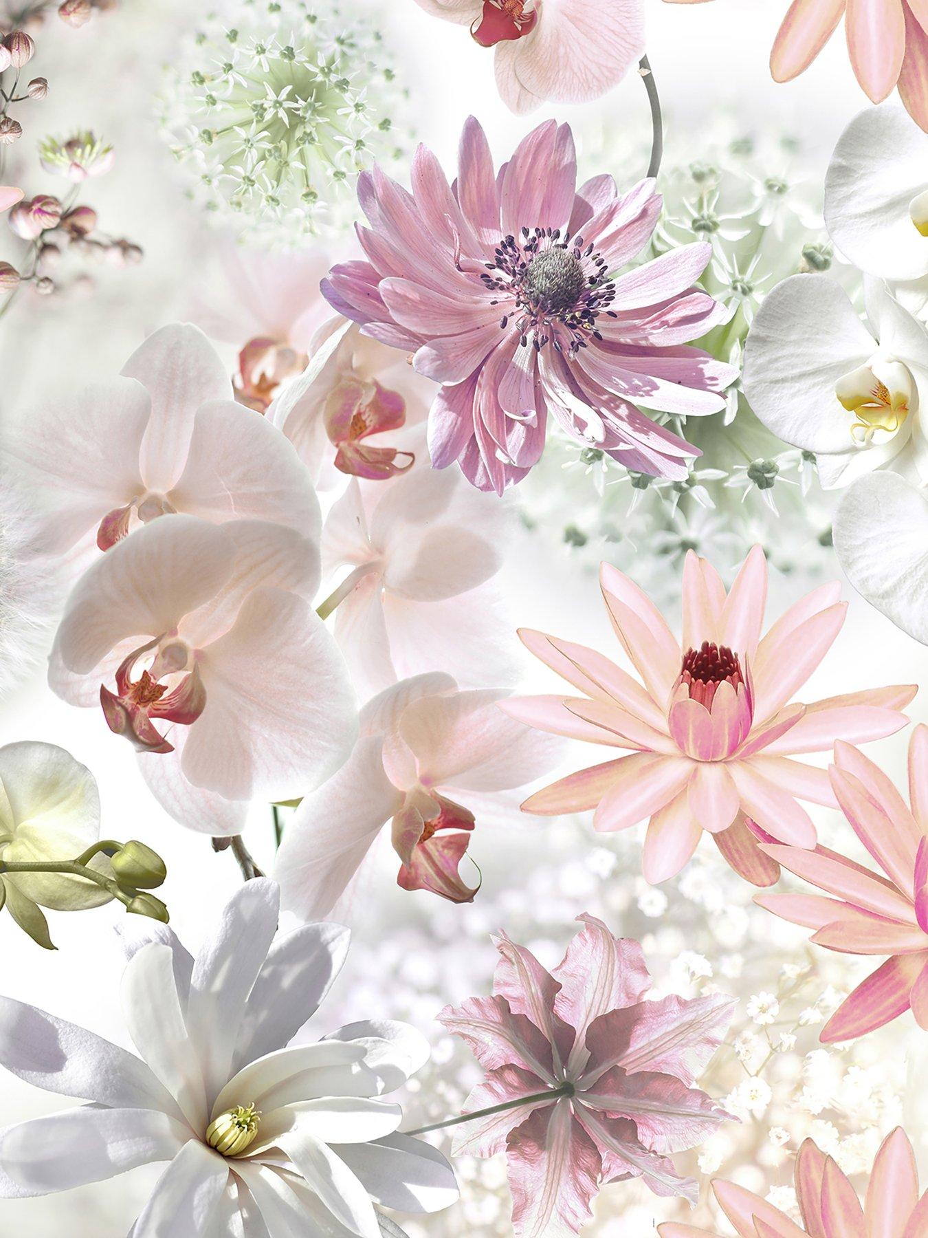 Fresco Neon Love Tropical Floral Wallpaper