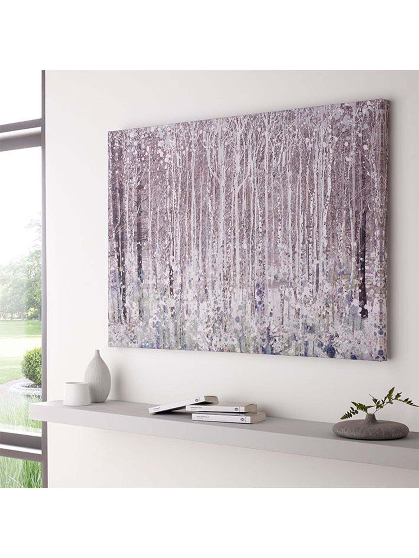 Image 2 of 4 of Art For The Home Watercolour Woods Canvas with Metallic Detailing