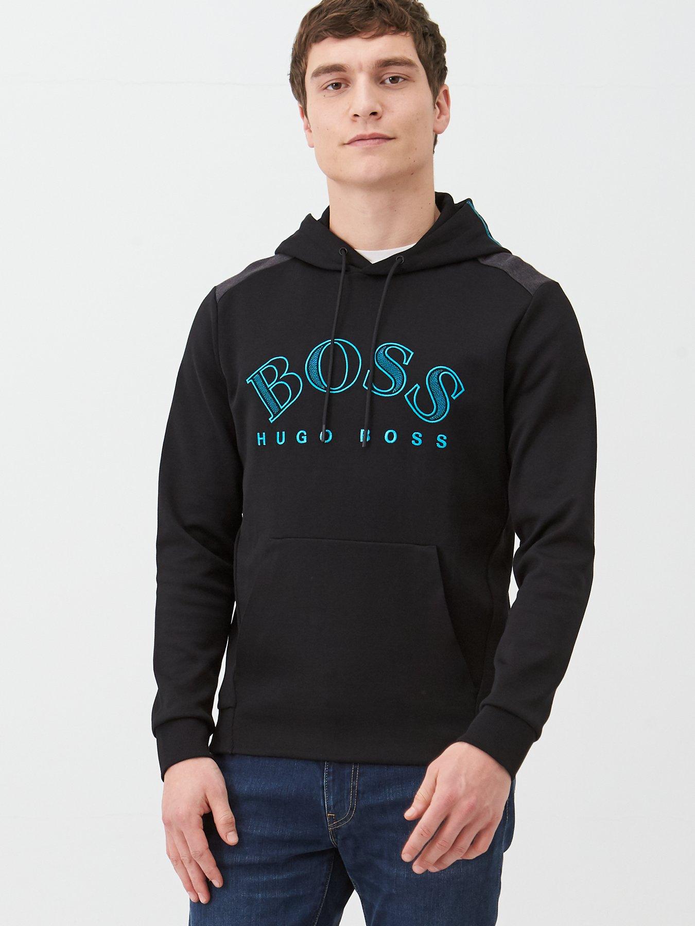 boss panel logo overhead hoodie