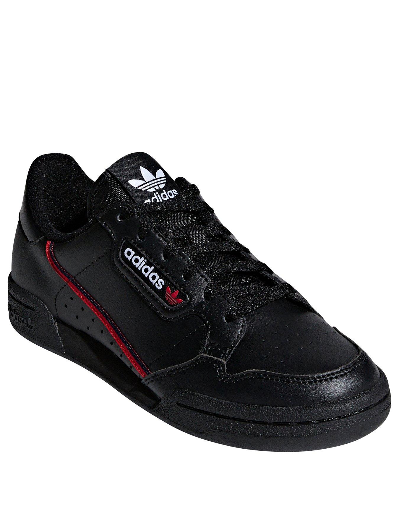 black adidas continental trainers
