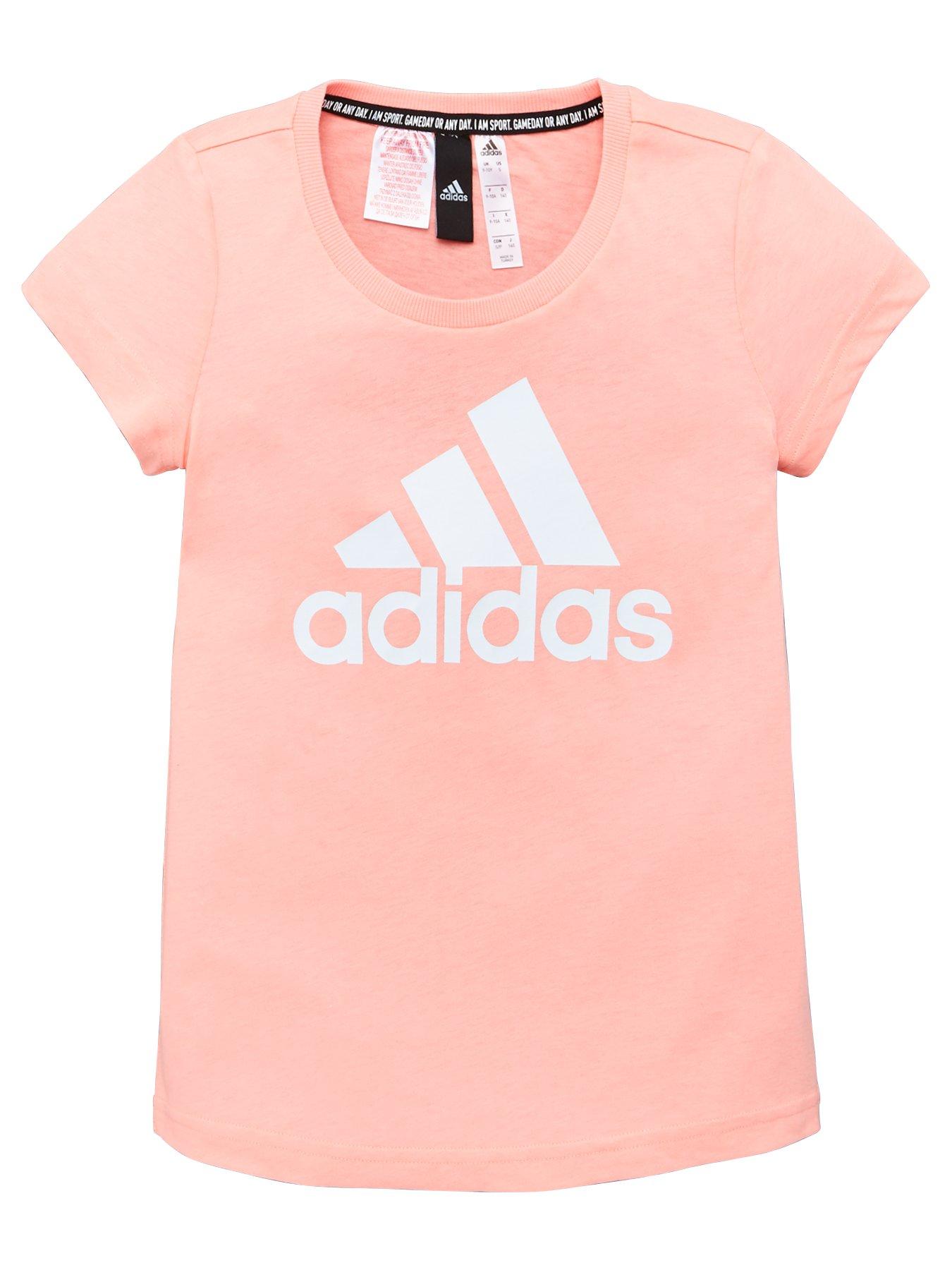 girls pink adidas t shirt